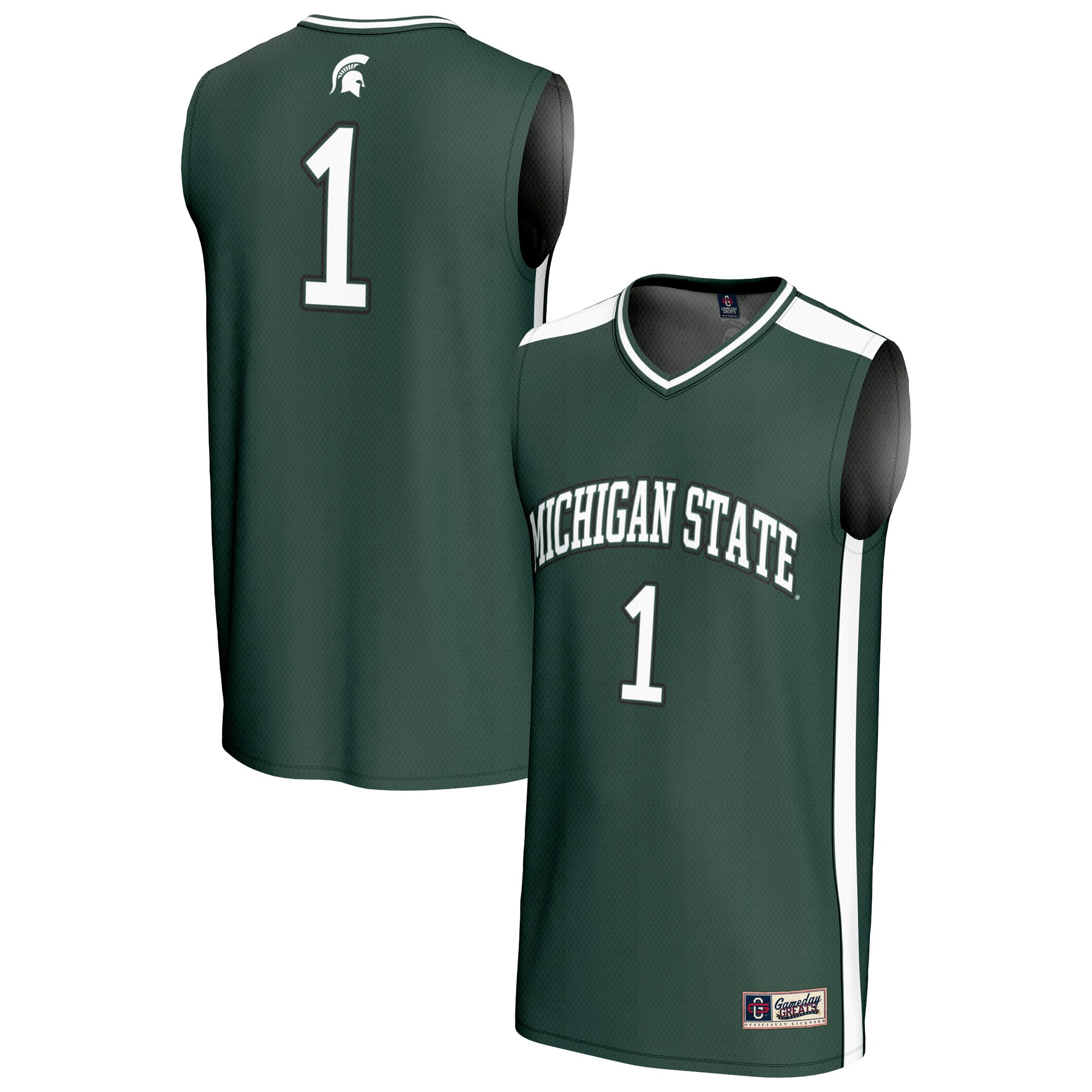 #1 Michigan State Spartans Unisex Lightweight Collegiate Basketball Fashion - front and back view