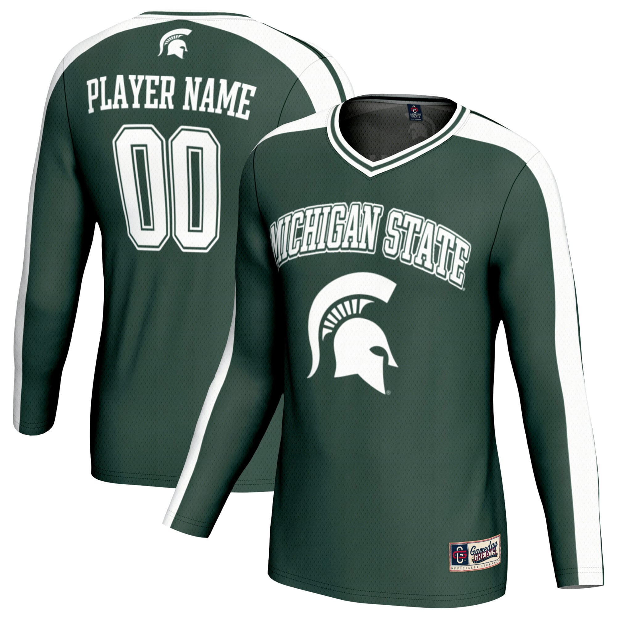 Michigan State Spartans Unisex Lightweight Collegiate Volleyball Fashion - front and back view