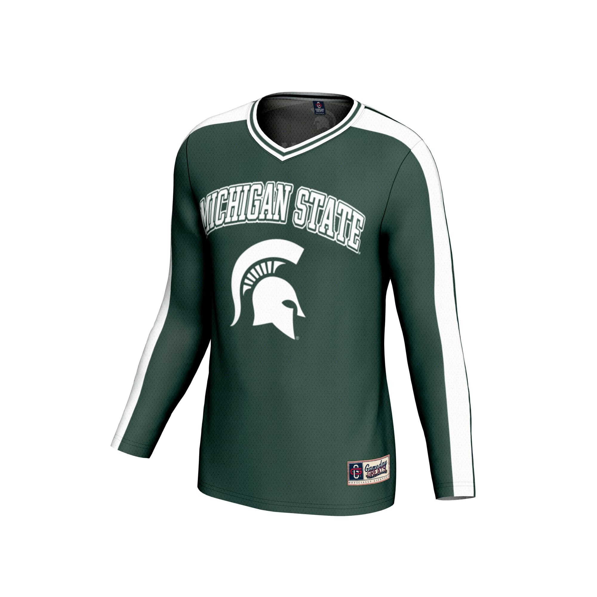 Michigan State Spartans Unisex Lightweight Collegiate Volleyball Fashion Jersey Green - front view