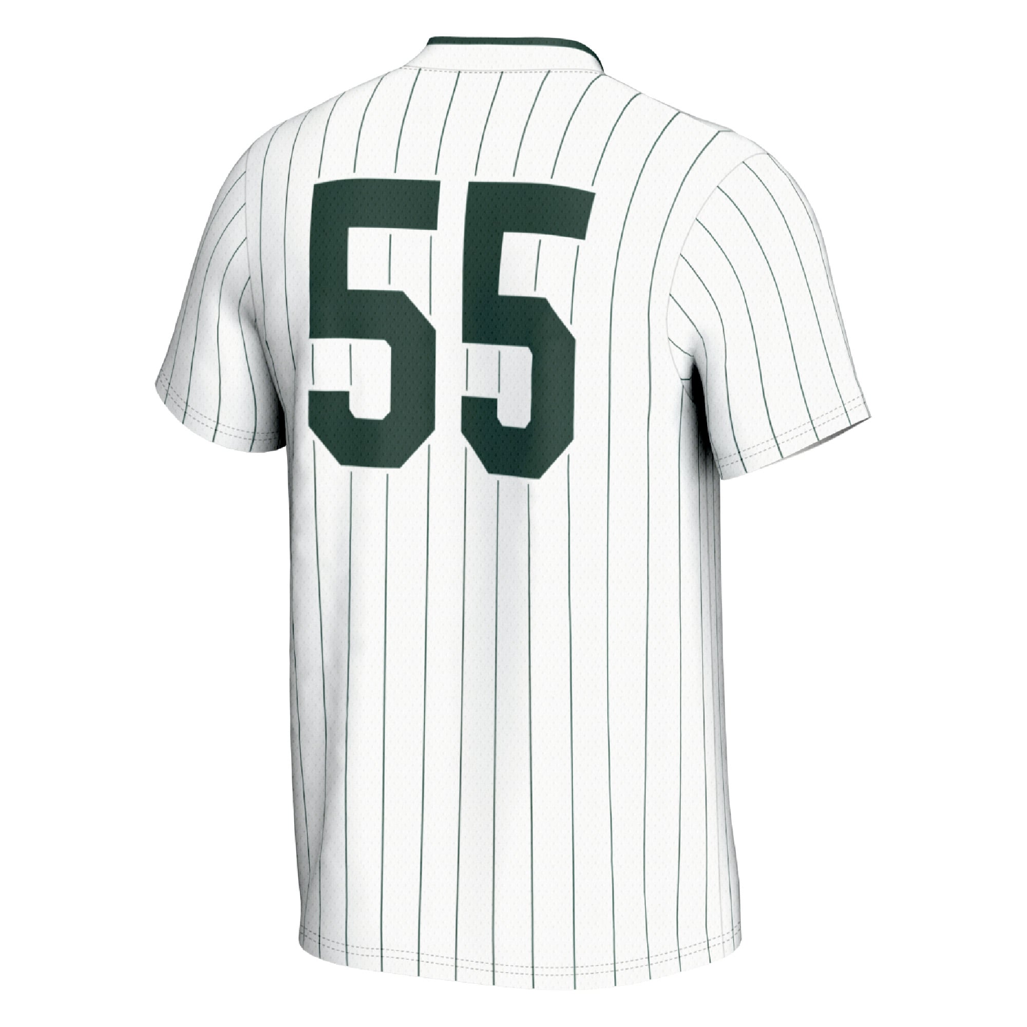 #1 Michigan State Spartans Unisex Lightweight Softball Fashion Jersey White - back view