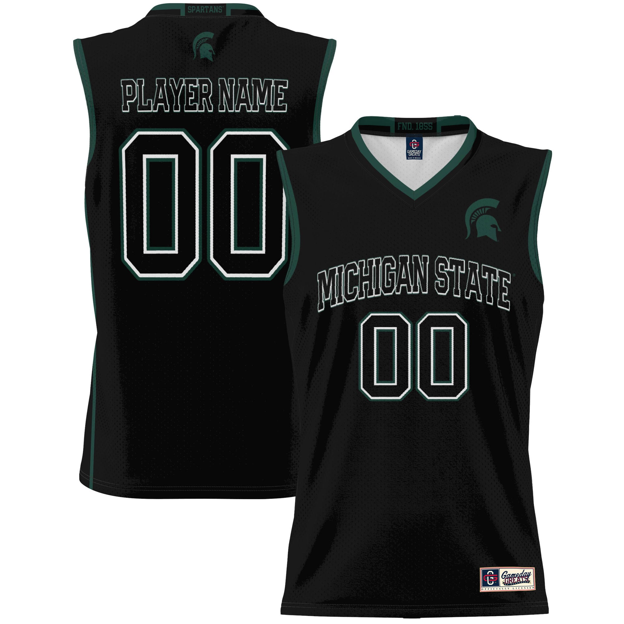 Michigan State Spartans Youth Lightweight Women's Basketball Jersey Black - front and back view