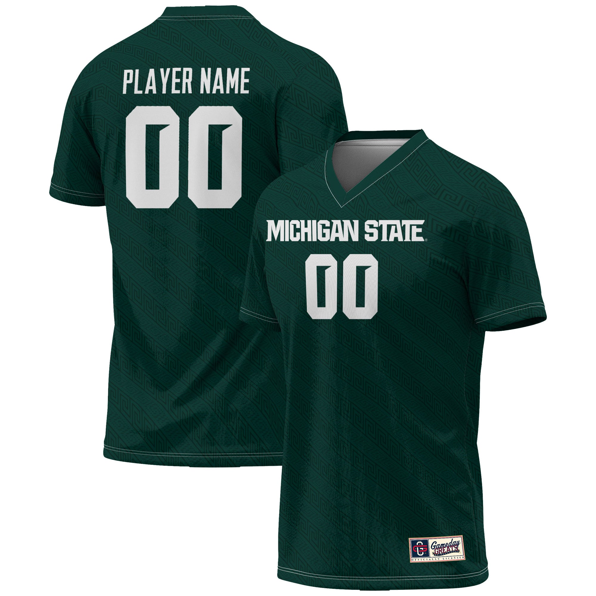 Michigan State Spartans Unisex Lightweight Women's Soccer Jersey Green - front and back view