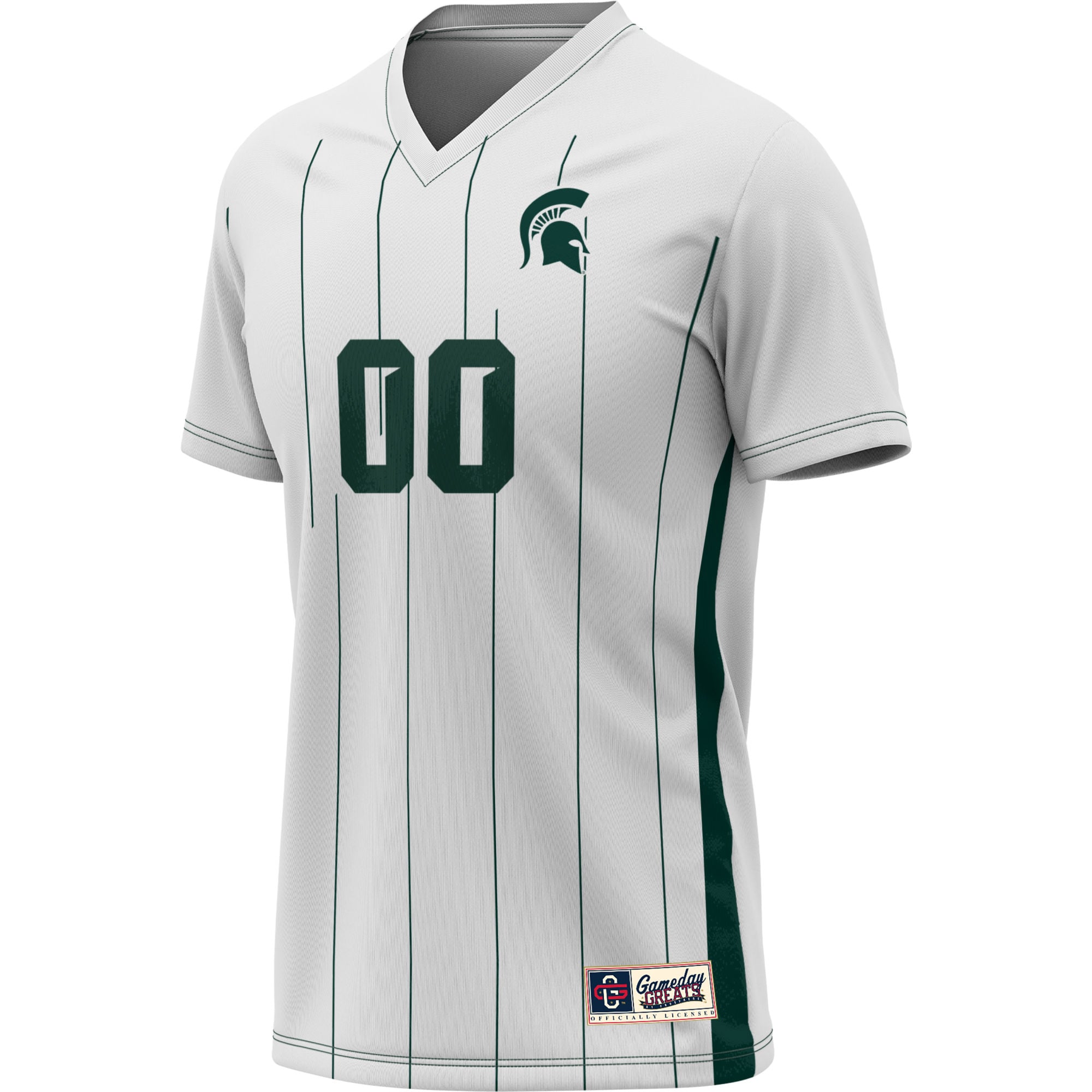 Michigan State Spartans Youth Lightweight Women's Soccer Jersey White - front view