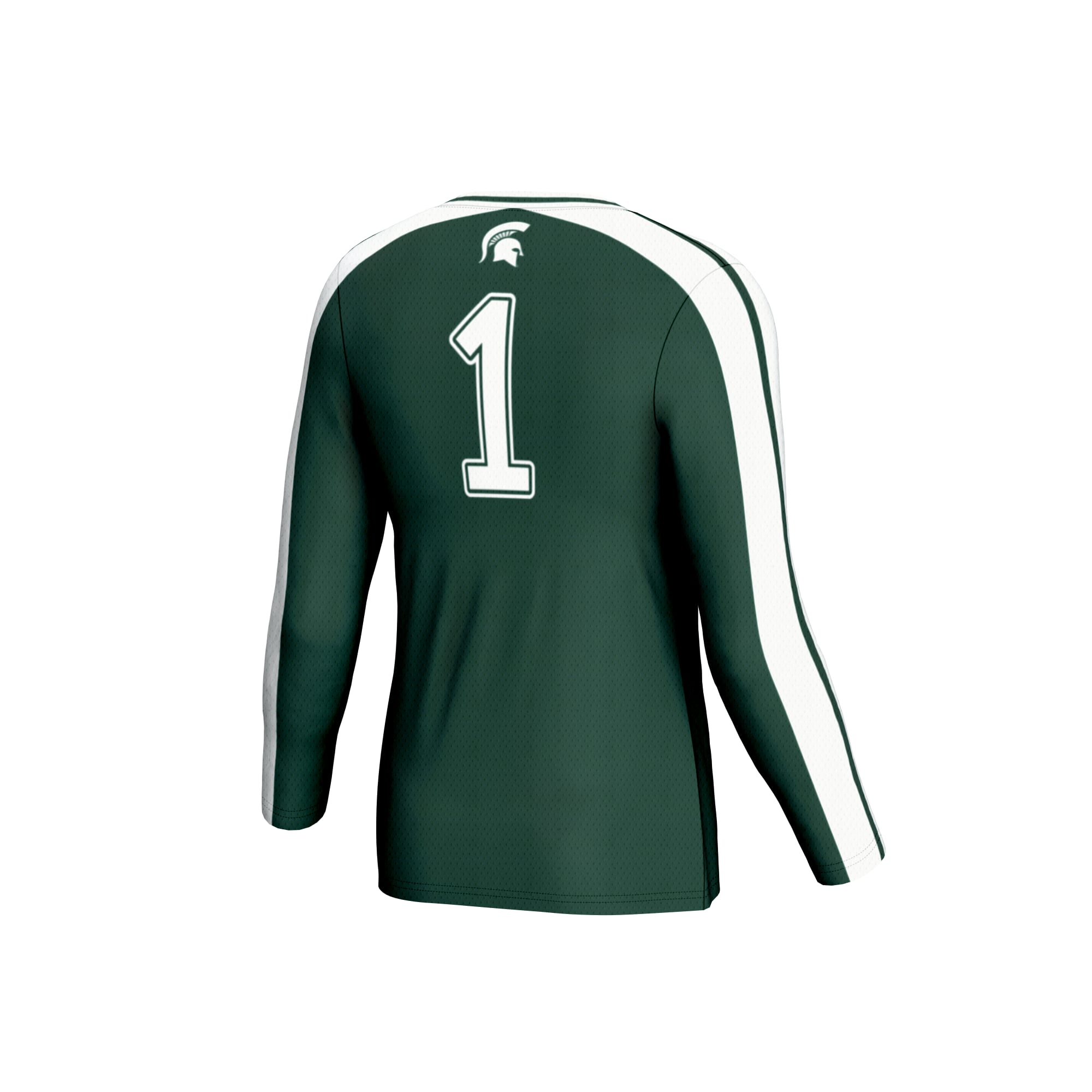 Michigan State Spartans Unisex Women's Volleyball Lightweight Fashion Jersey Green - back view