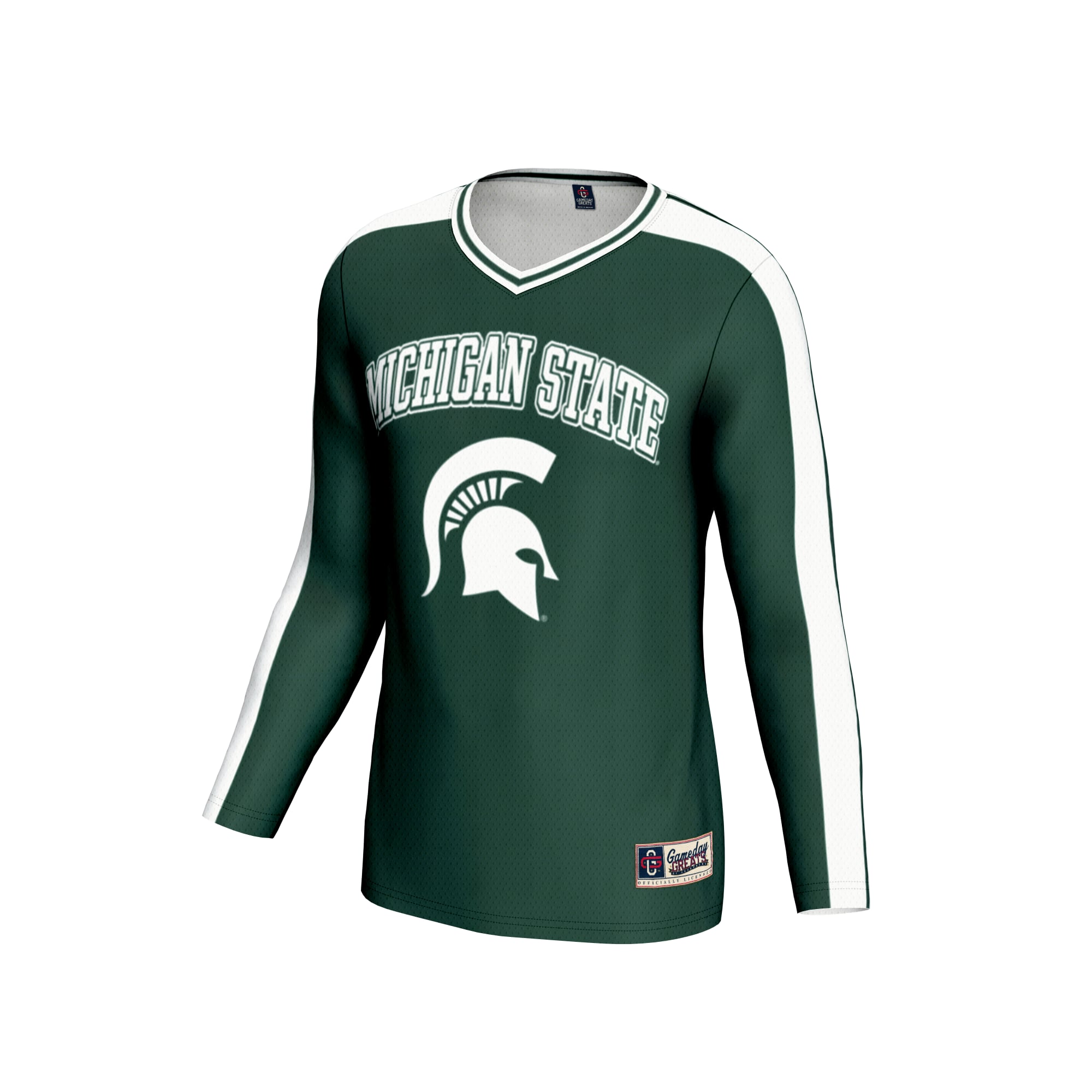 Michigan State Spartans Youth Women's Volleyball Lightweight Fashion Jersey Green - front view