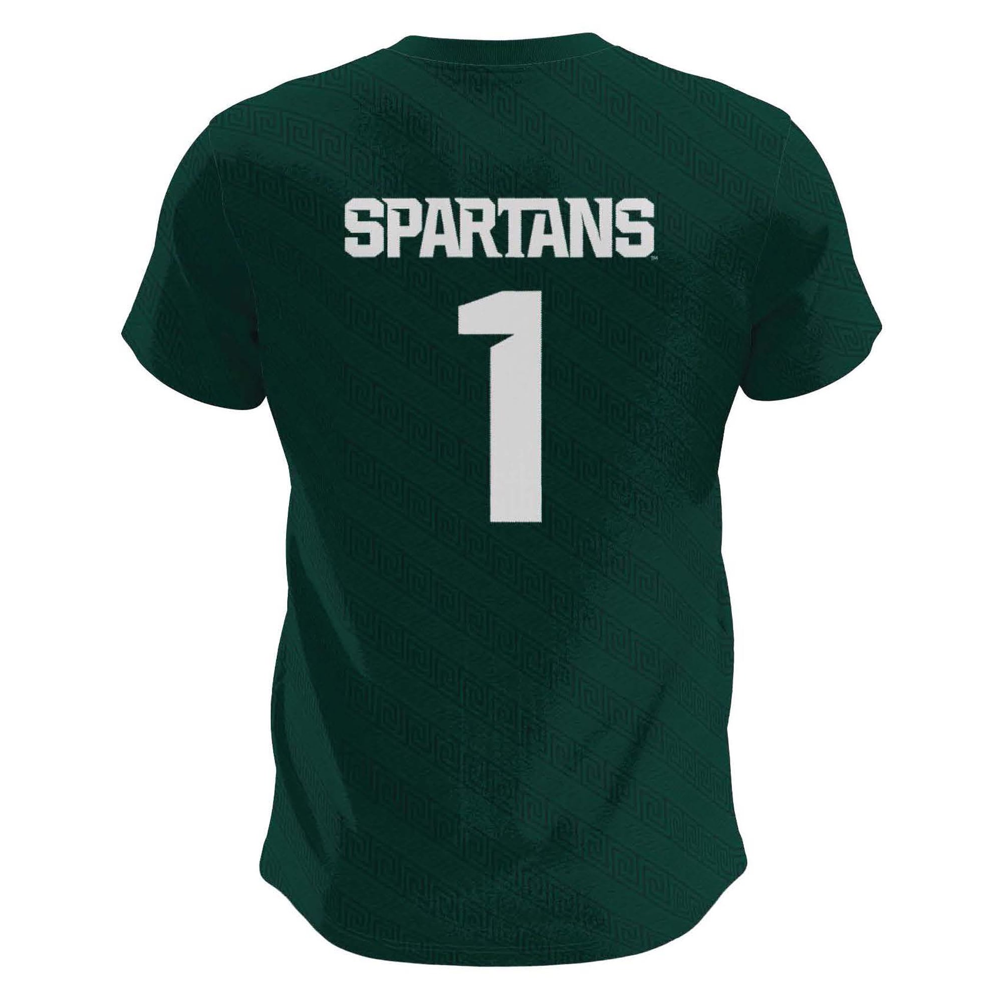 #1 Michigan State Spartans Women's Lightweight Soccer Team Jersey Green - back view