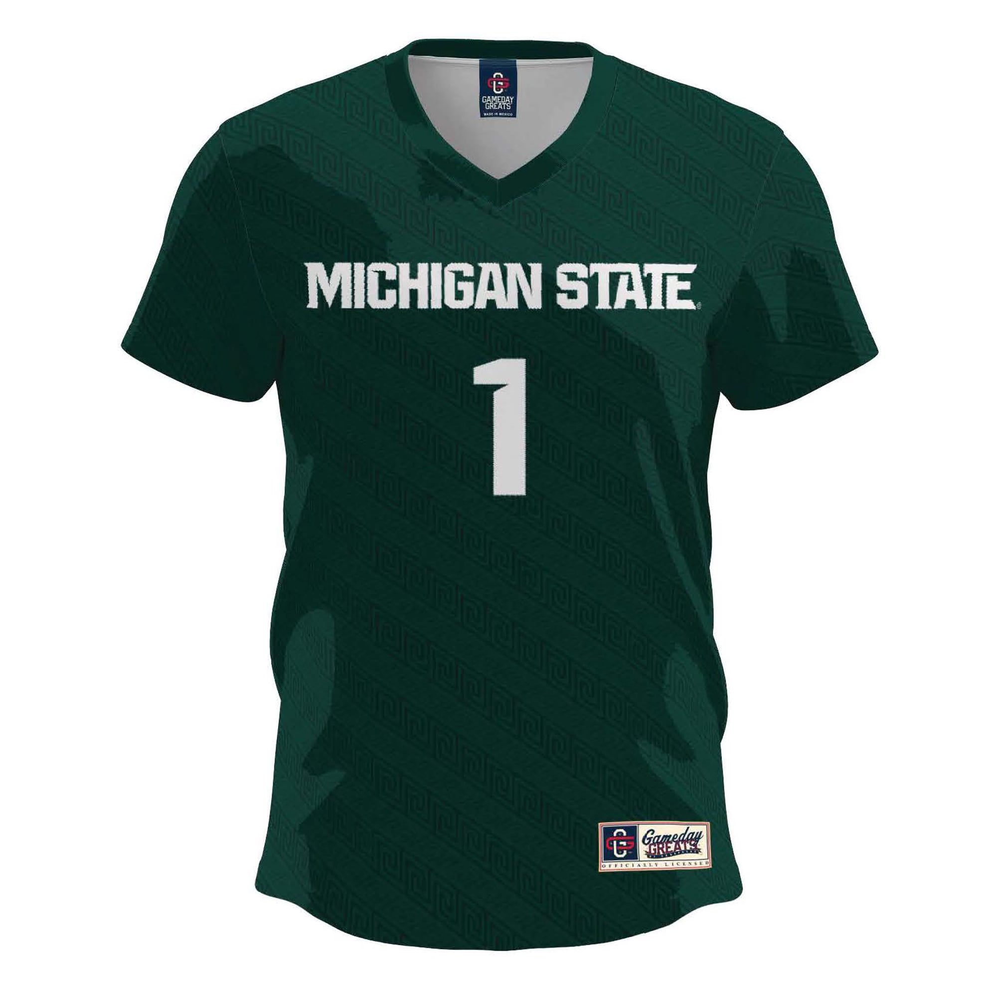 #1 Michigan State Spartans Women's Lightweight Soccer Team Jersey Green - front view