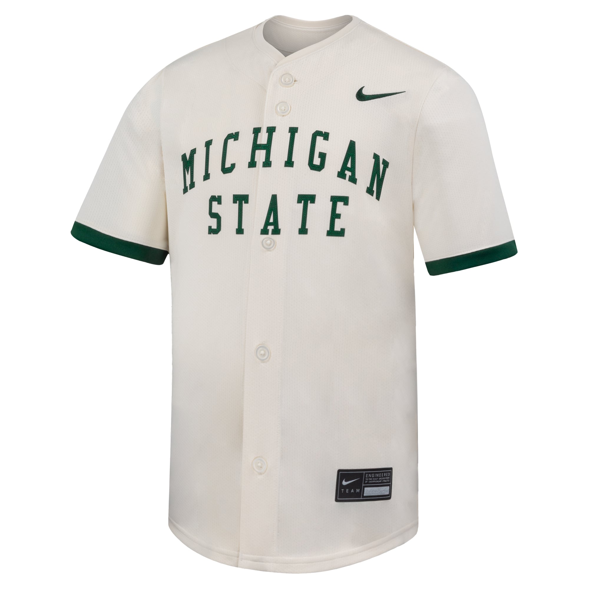 Michigan State Spartans Youth Baseball Jersey White - front view
