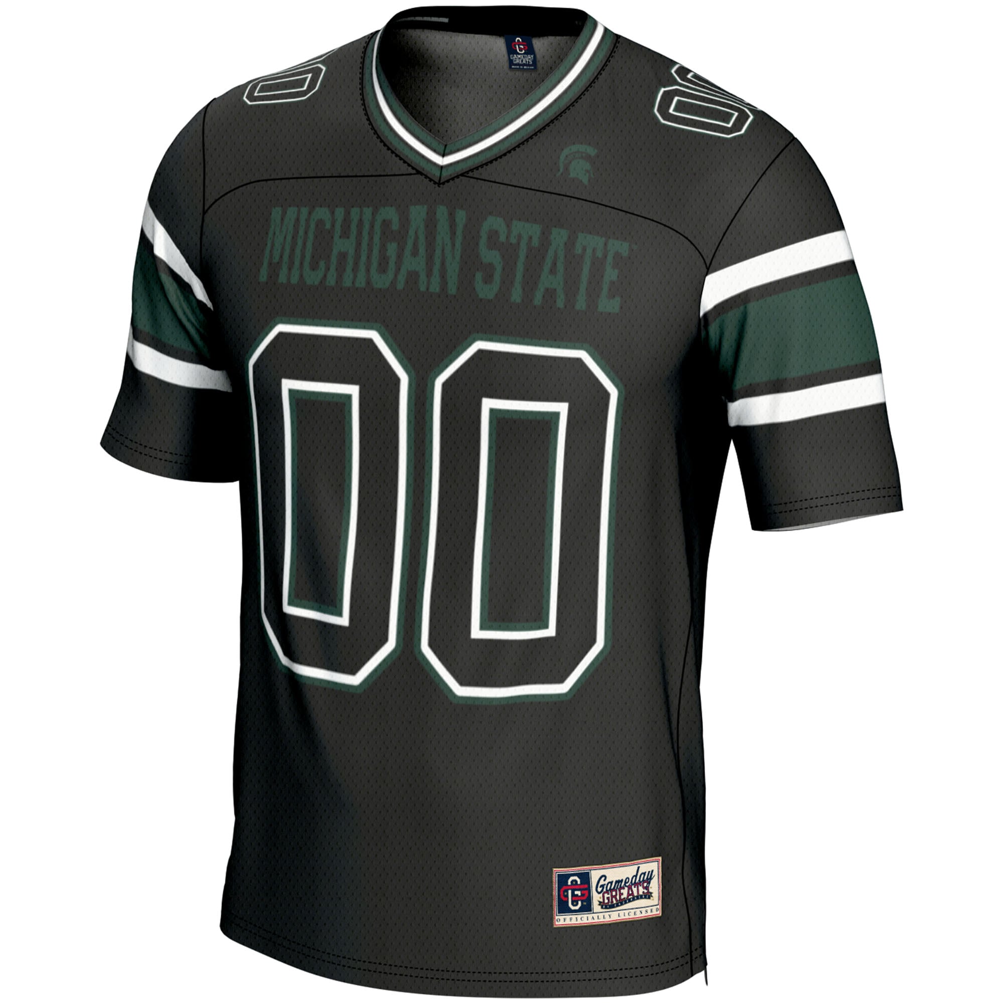 Michigan State Spartans Youth Football Jersey Black - front view