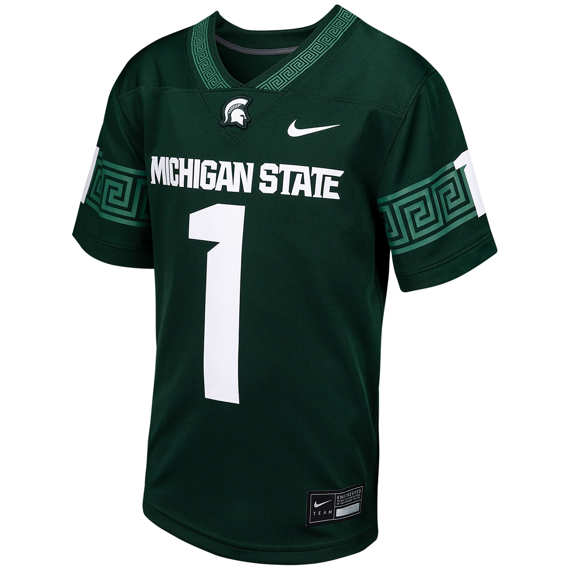 Michigan State Spartans Youth Football Jersey Green - front view