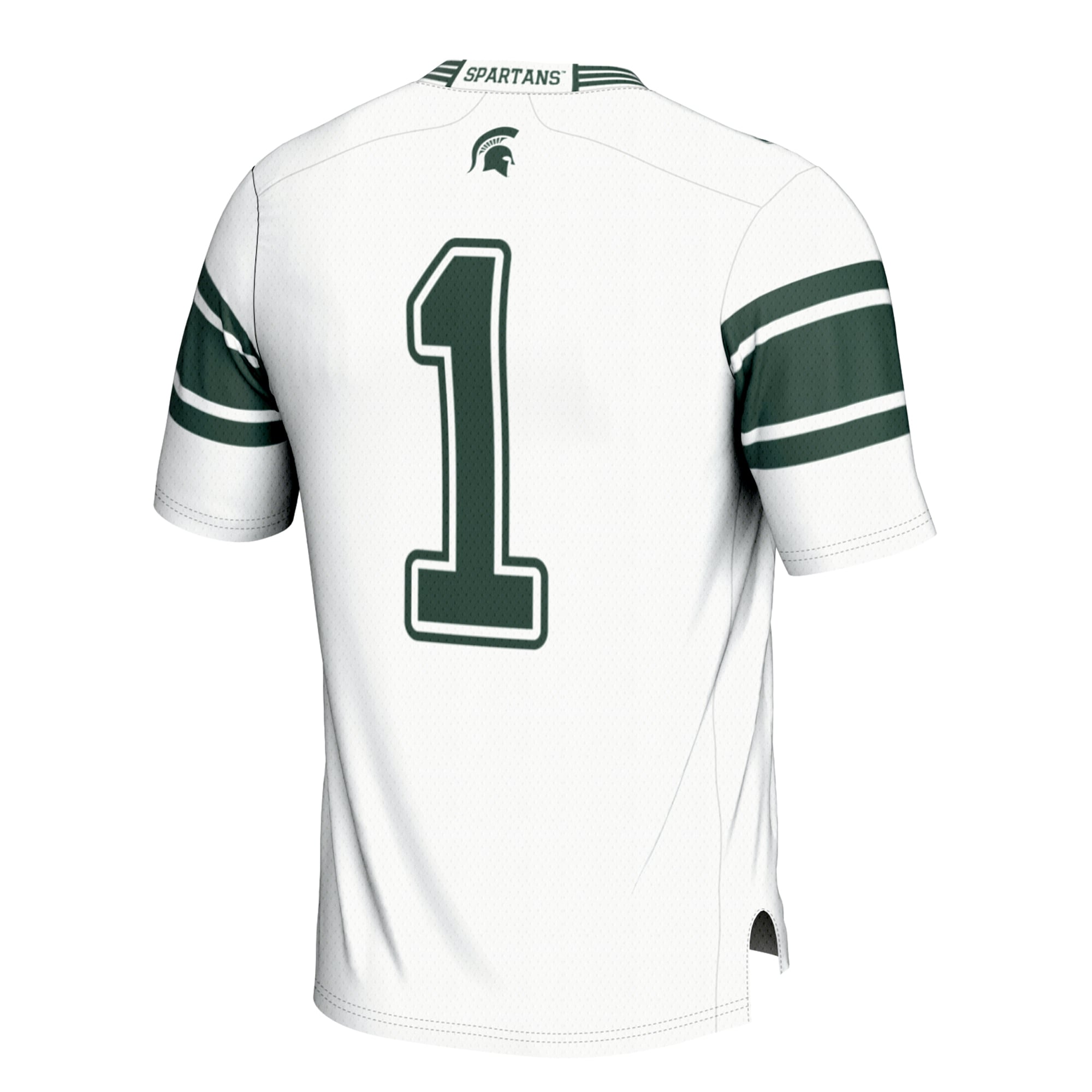 #1 Michigan State Spartans Youth Football Jersey White - back view