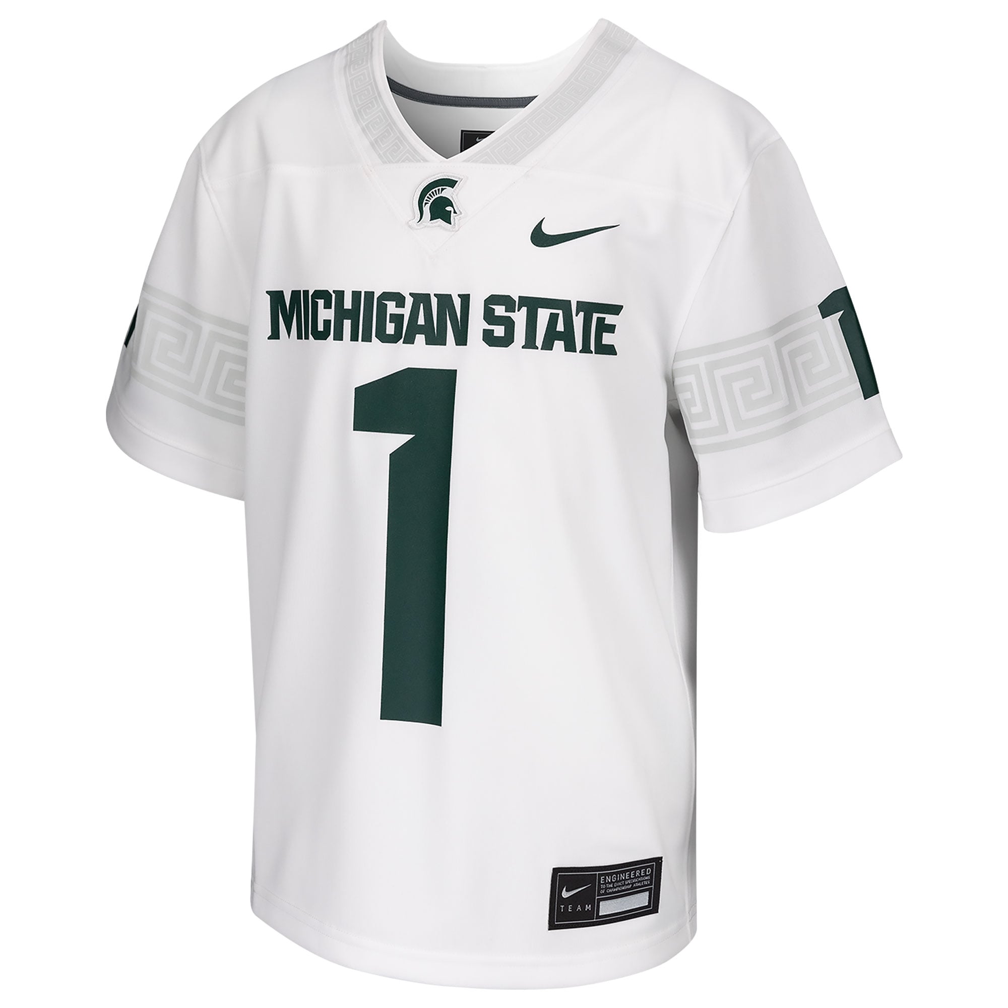 Michigan State Spartans Youth Football Jersey White - front view