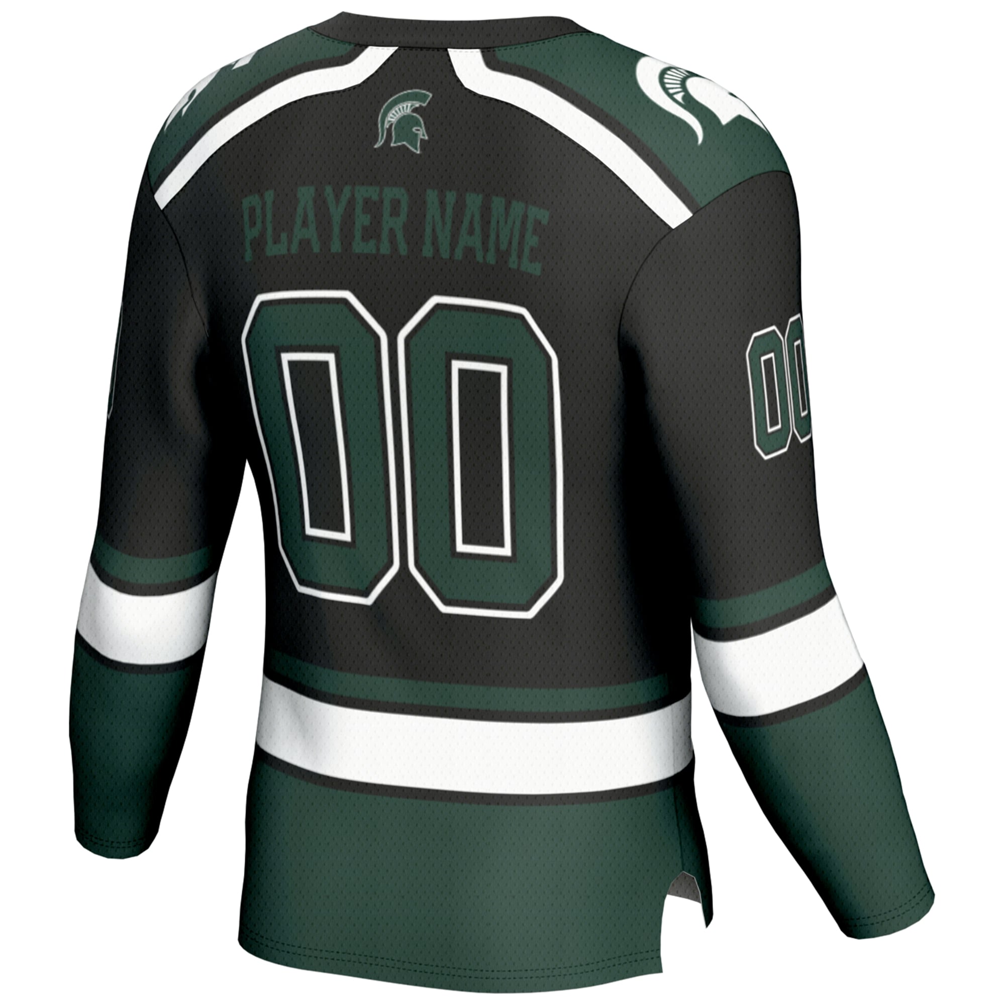 Michigan State Spartans Youth Ice Hockey Jersey Black - back view