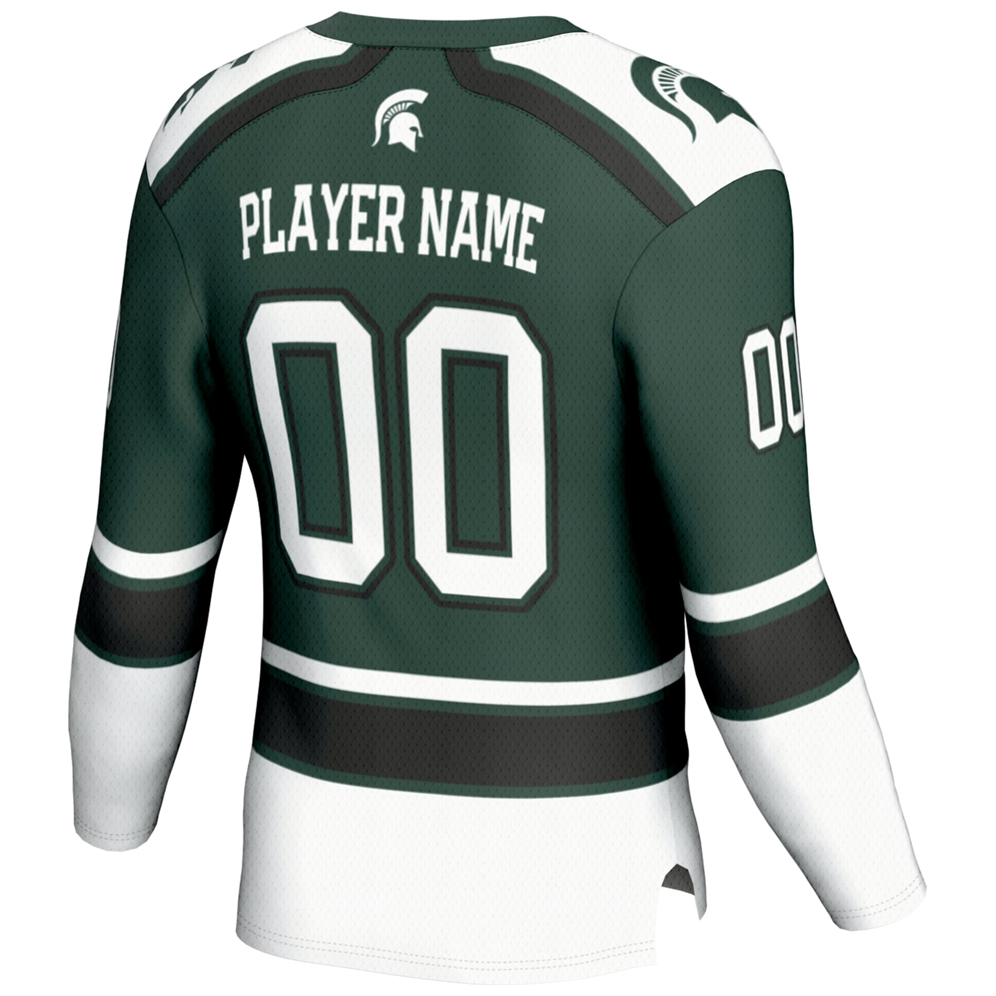 Michigan State Spartans Youth Ice Hockey Jersey Green - back view