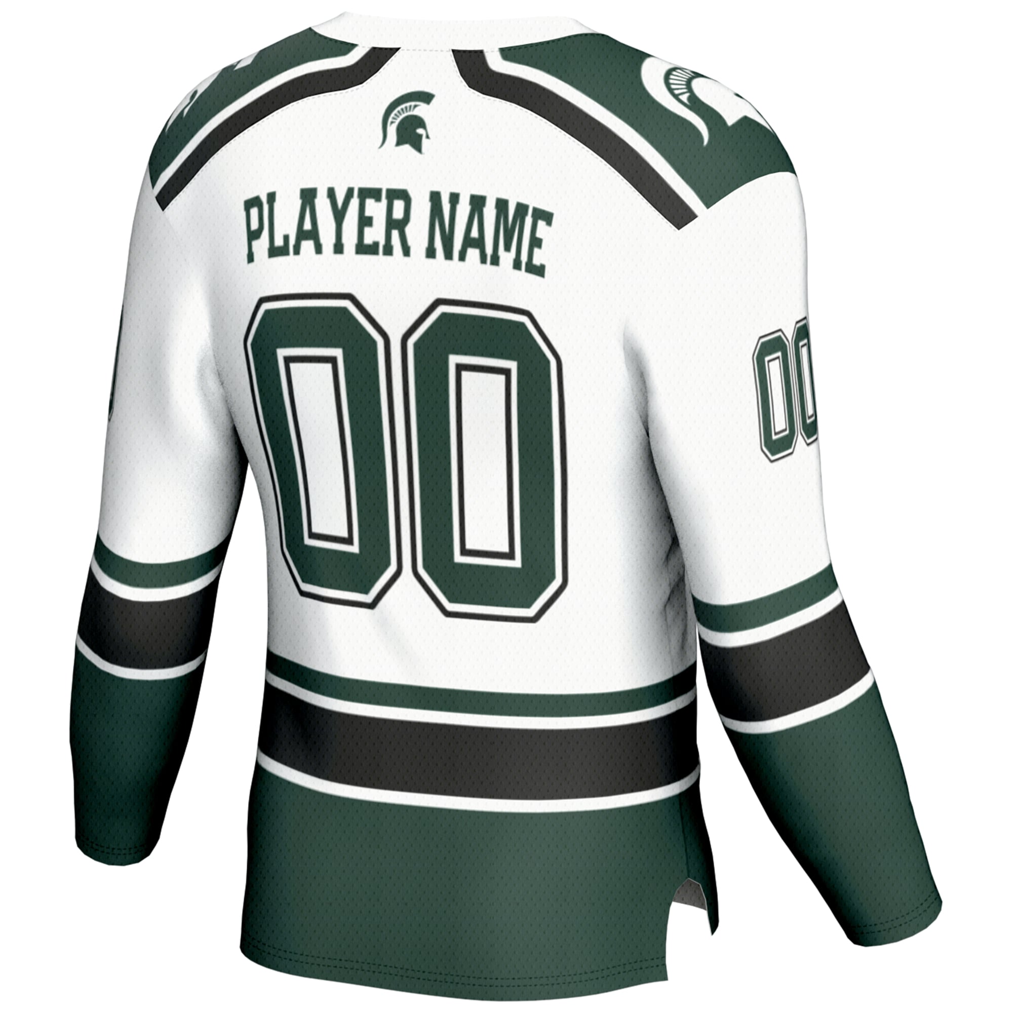 Michigan State Spartans Youth Ice Hockey Jersey White - back view