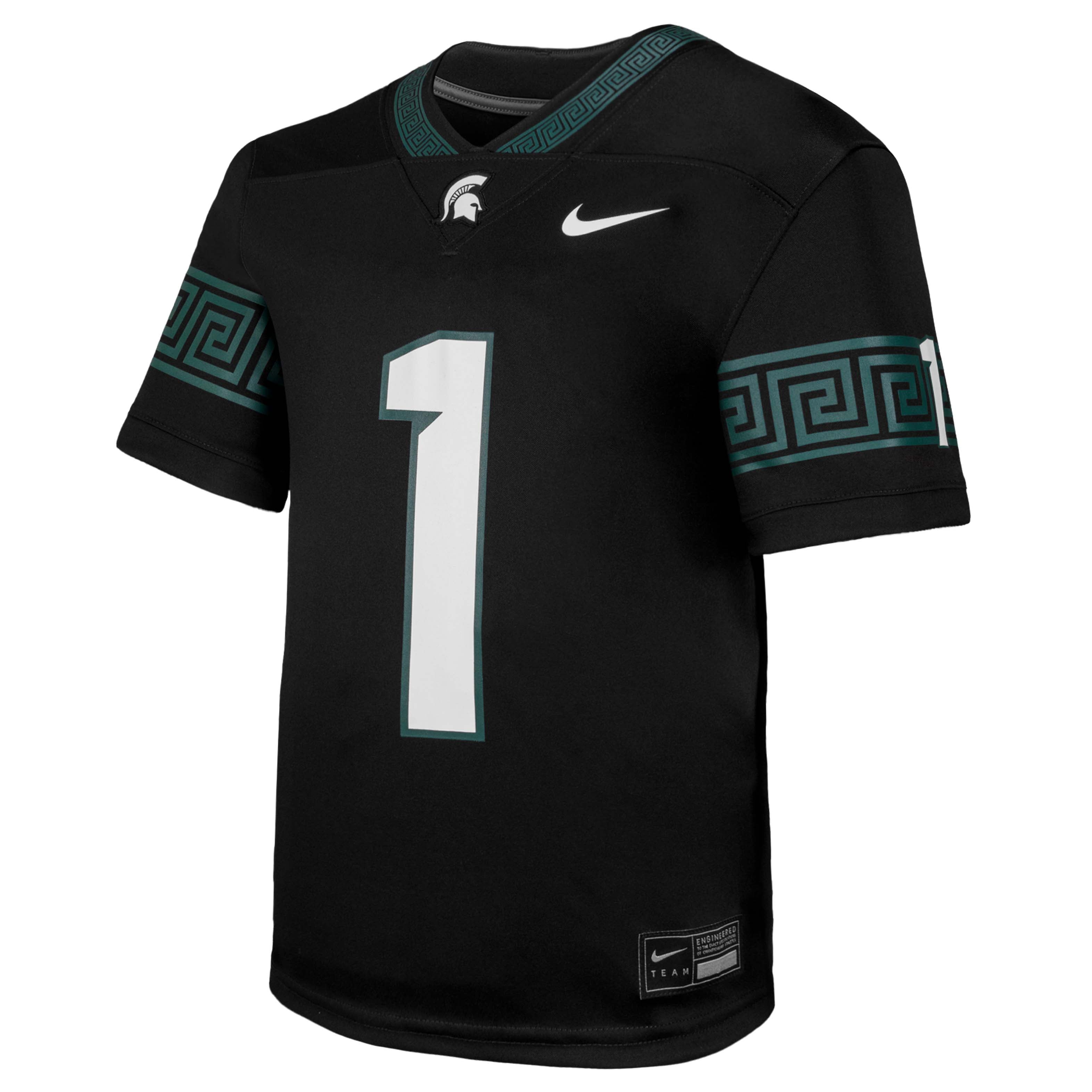 #1 Michigan State Spartans Youth Jersey Black - front view