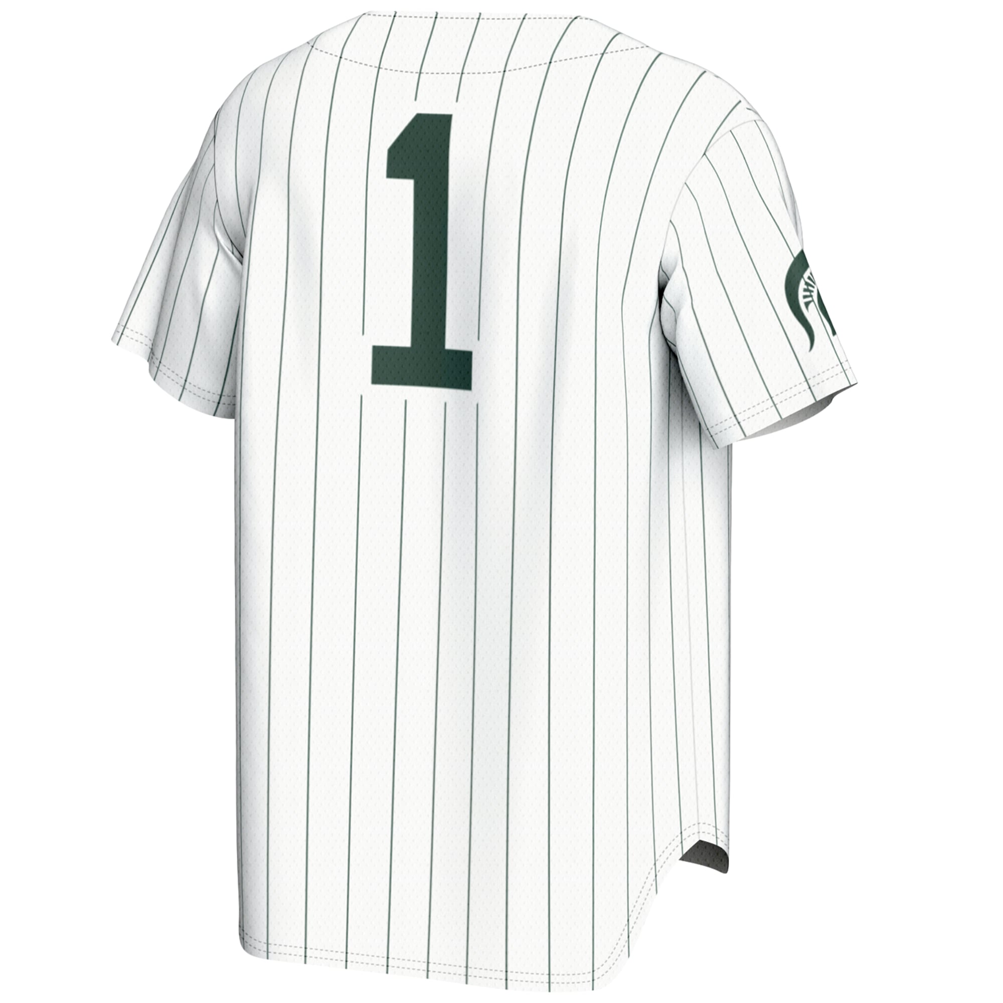 #1 Michigan State Spartans Youth Lightweight Baseball Jersey White - back view