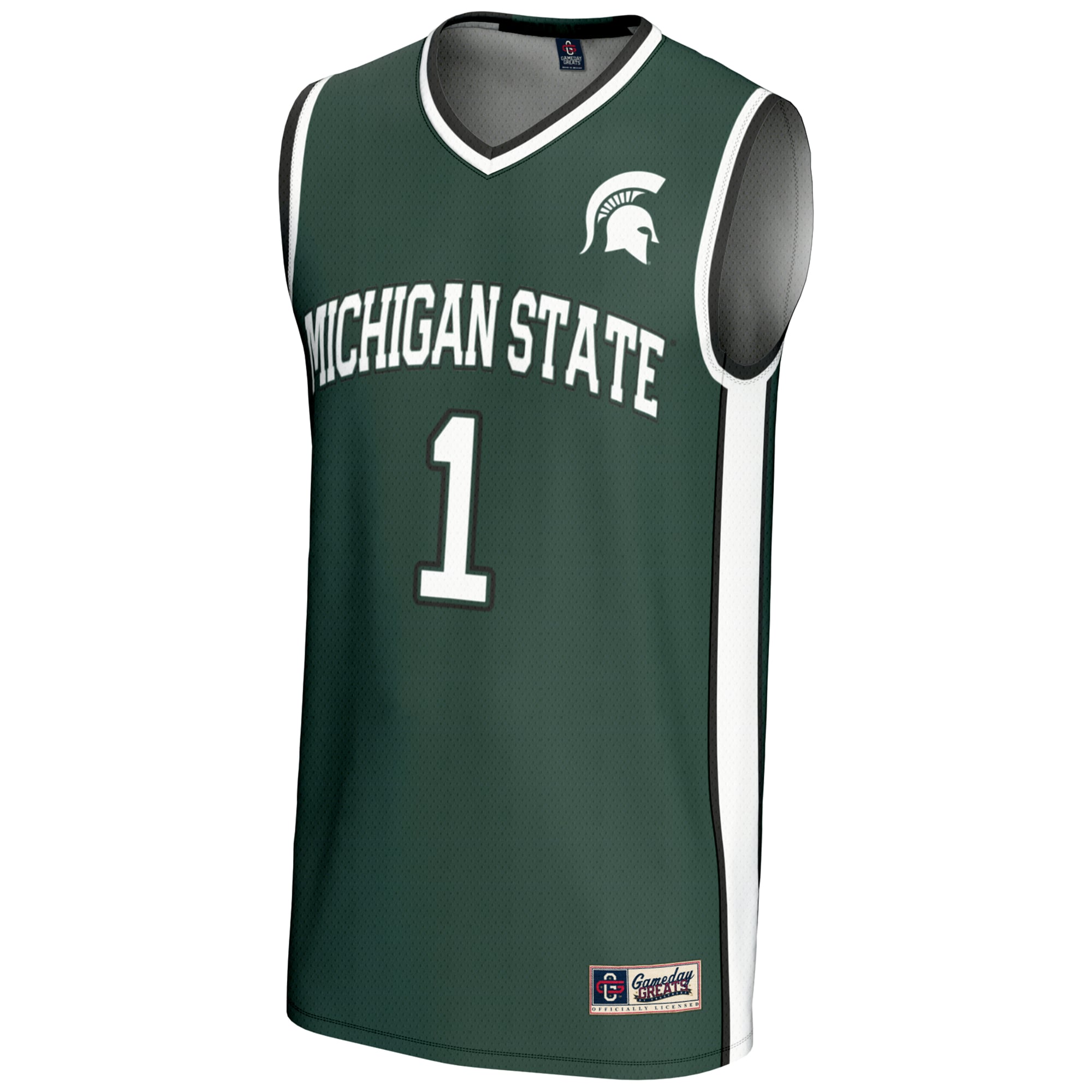#1 Michigan State Spartans Youth Lightweight Basketball Jersey Green - front view