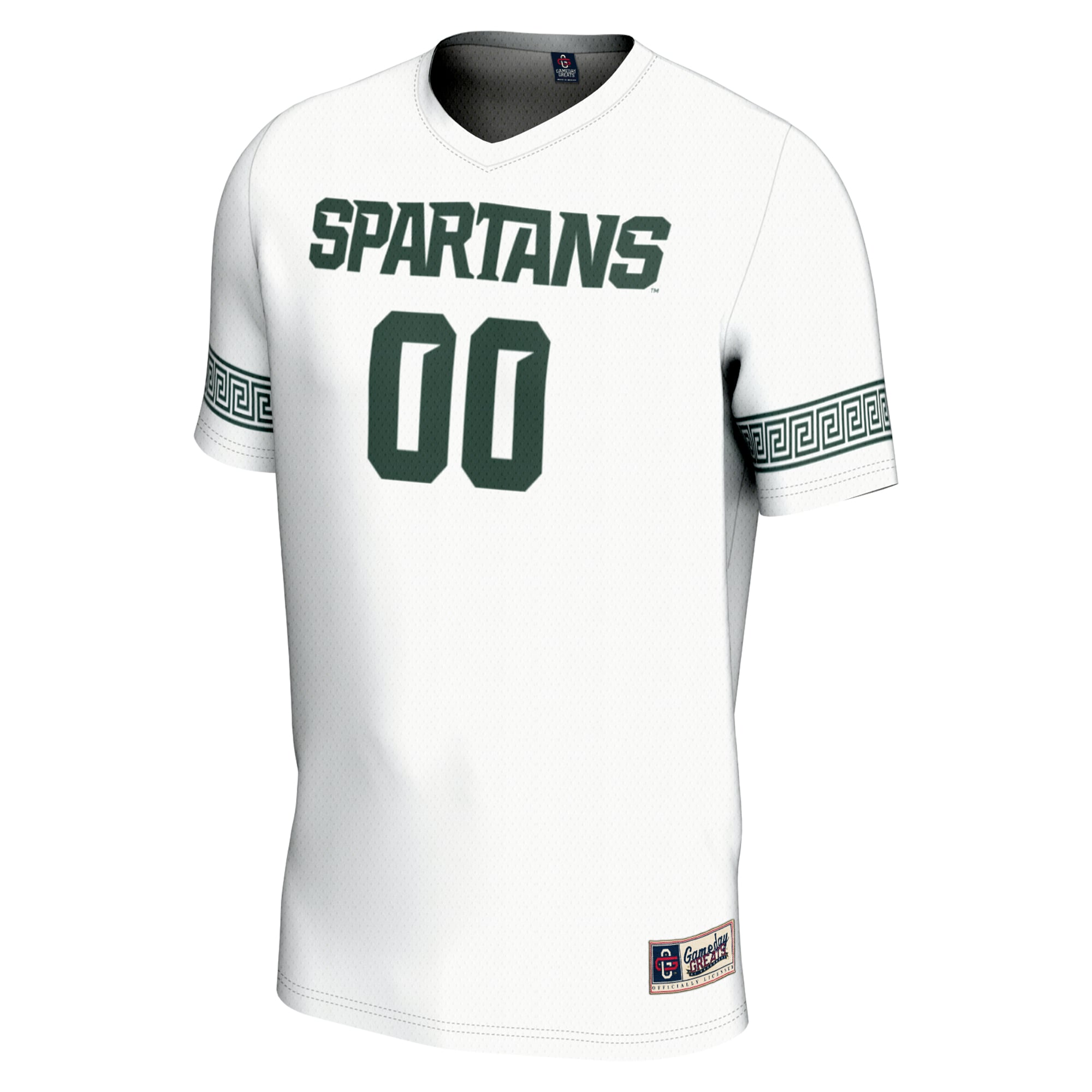 Michigan State Spartans Youth Lightweight Soccer Jersey White - front view