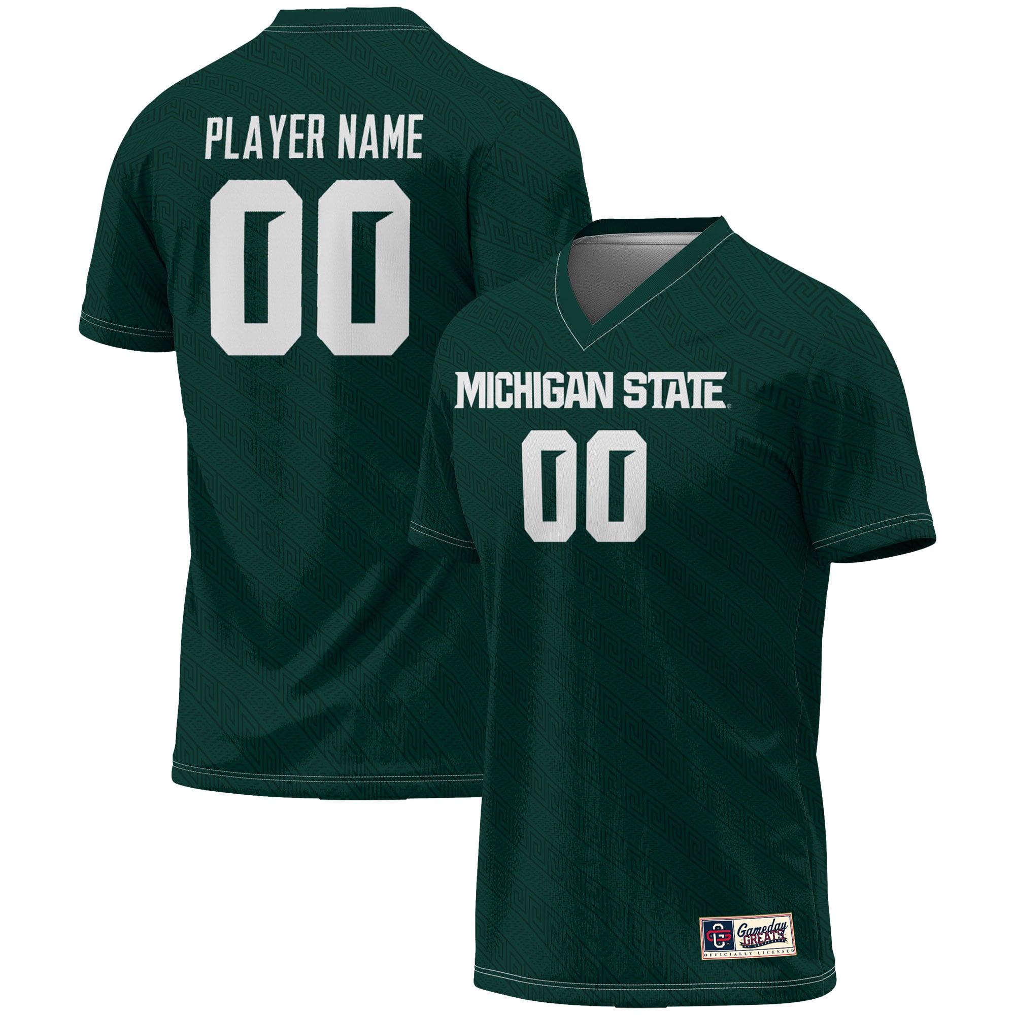 Michigan State Spartans Youth Lightweight Women's Soccer Jersey Green - front and back view