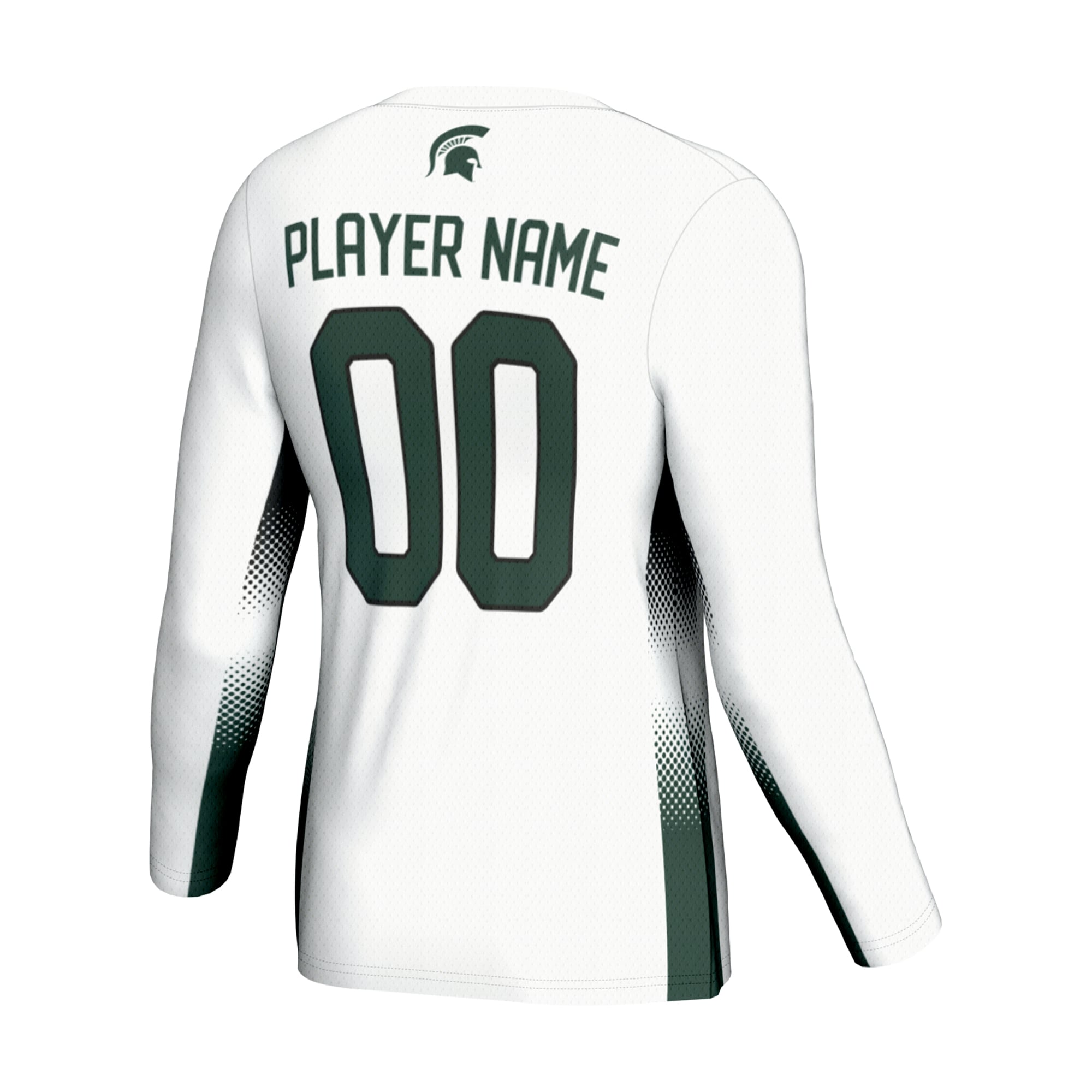 Michigan State Spartans Youth Lightweight Women's Volleyball Jersey White - back view