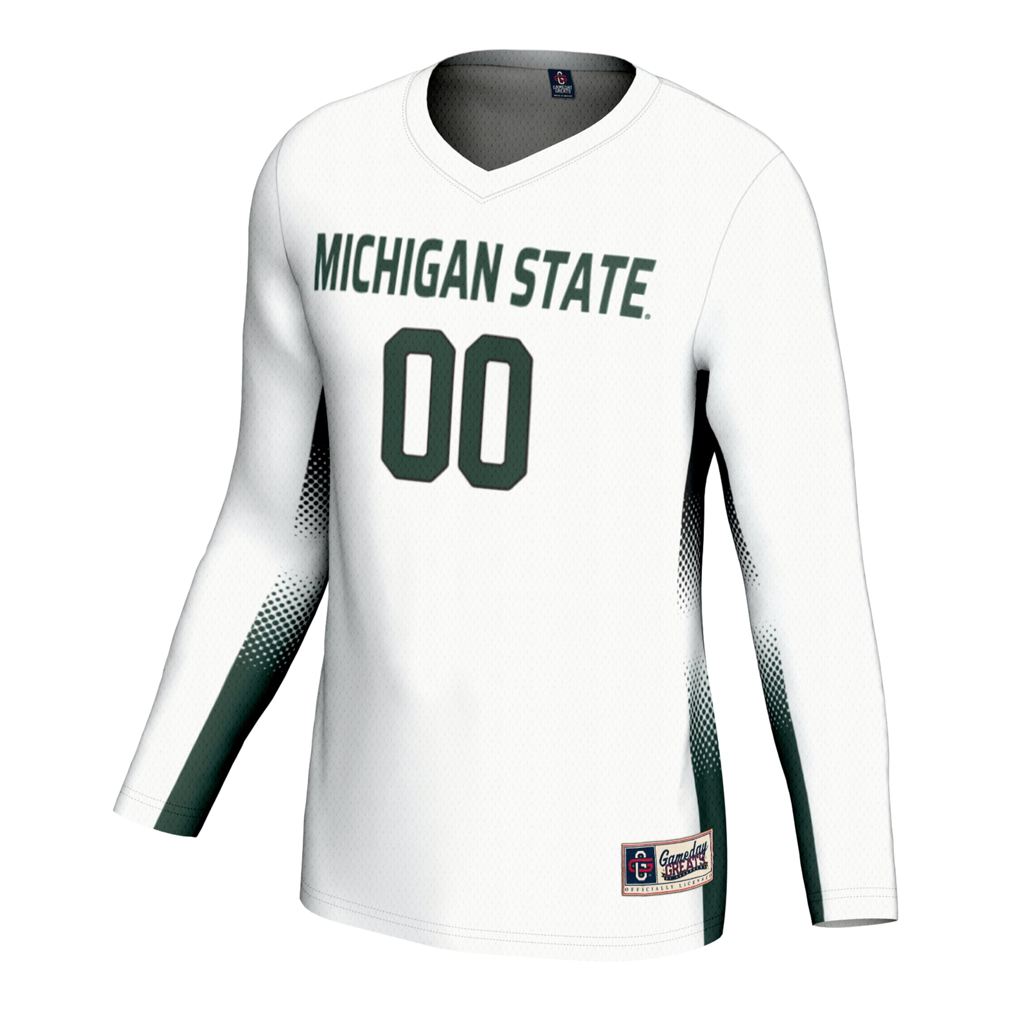 Michigan State Spartans Youth Lightweight Women's Volleyball Jersey White - front view