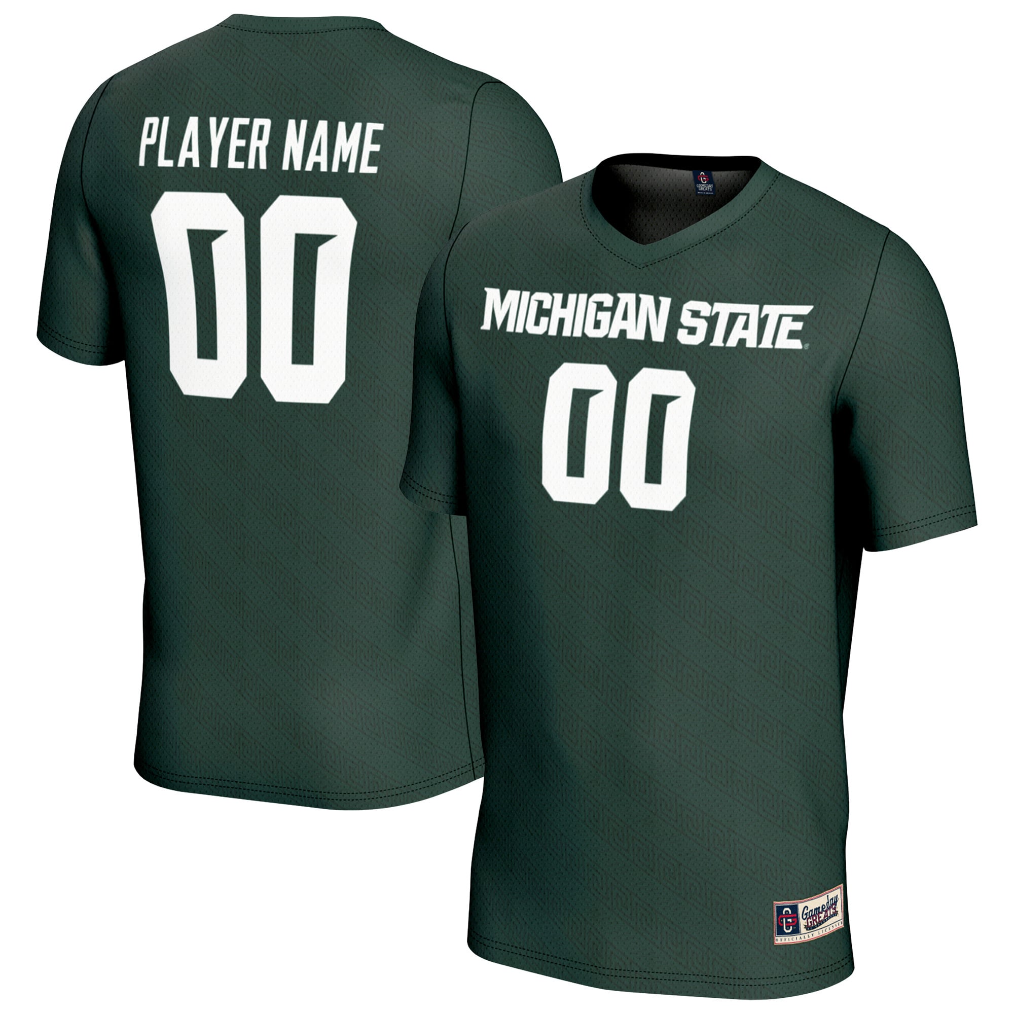 Michigan State Spartans Youth Men's Soccer Jersey Green - front and back view