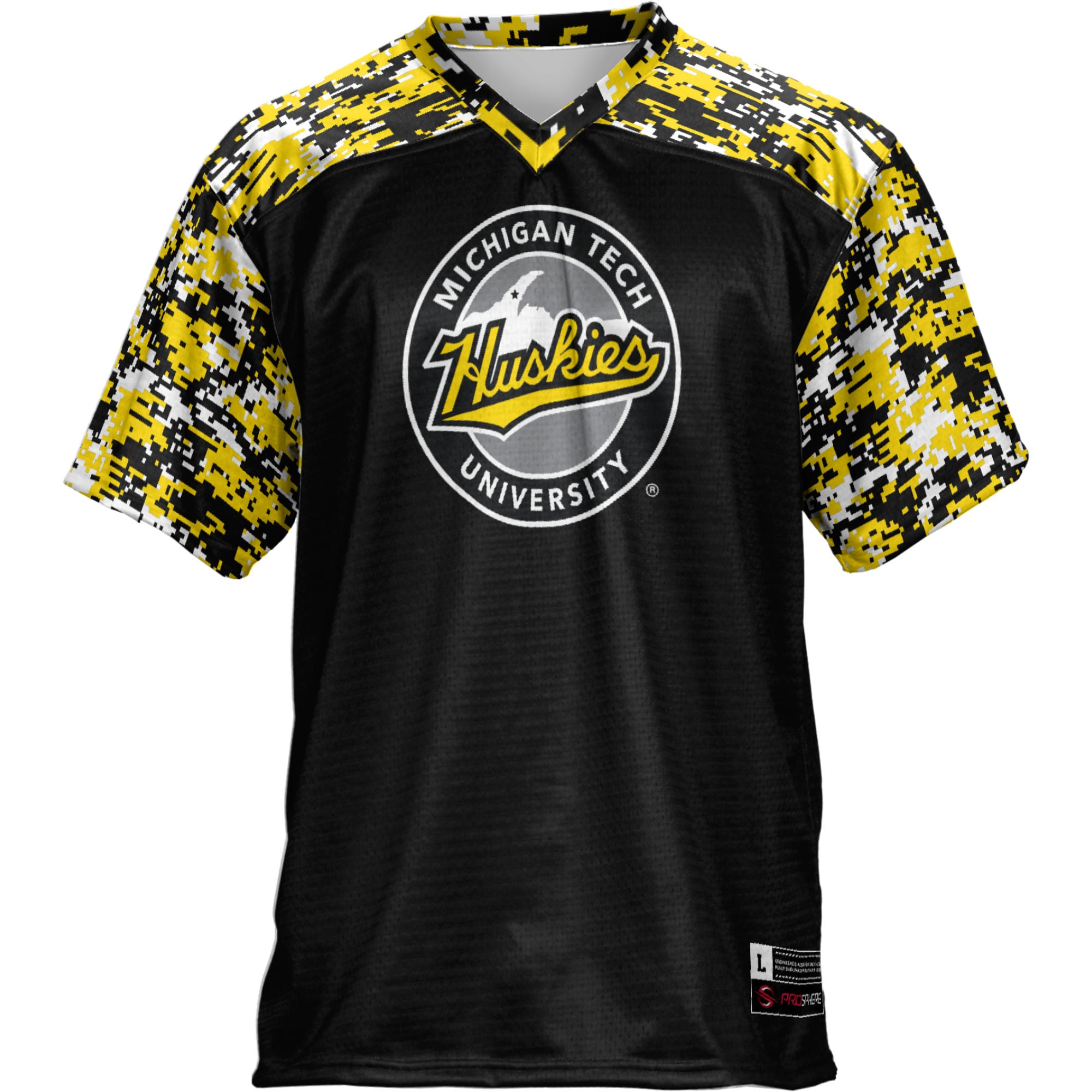 Michigan Tech Huskies Football Jersey Black - front view