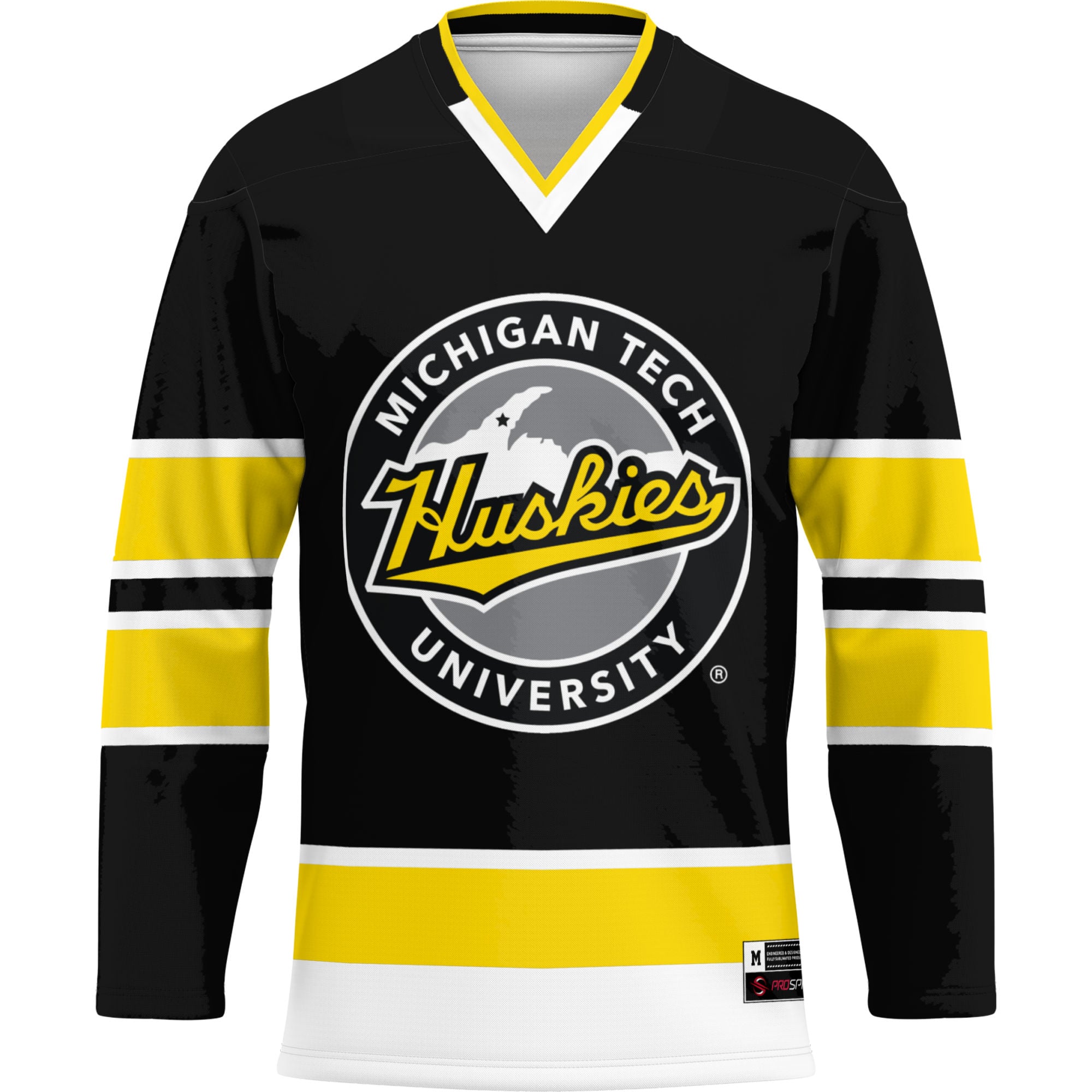 Michigan Tech Huskies Hockey Jersey Gold - front view