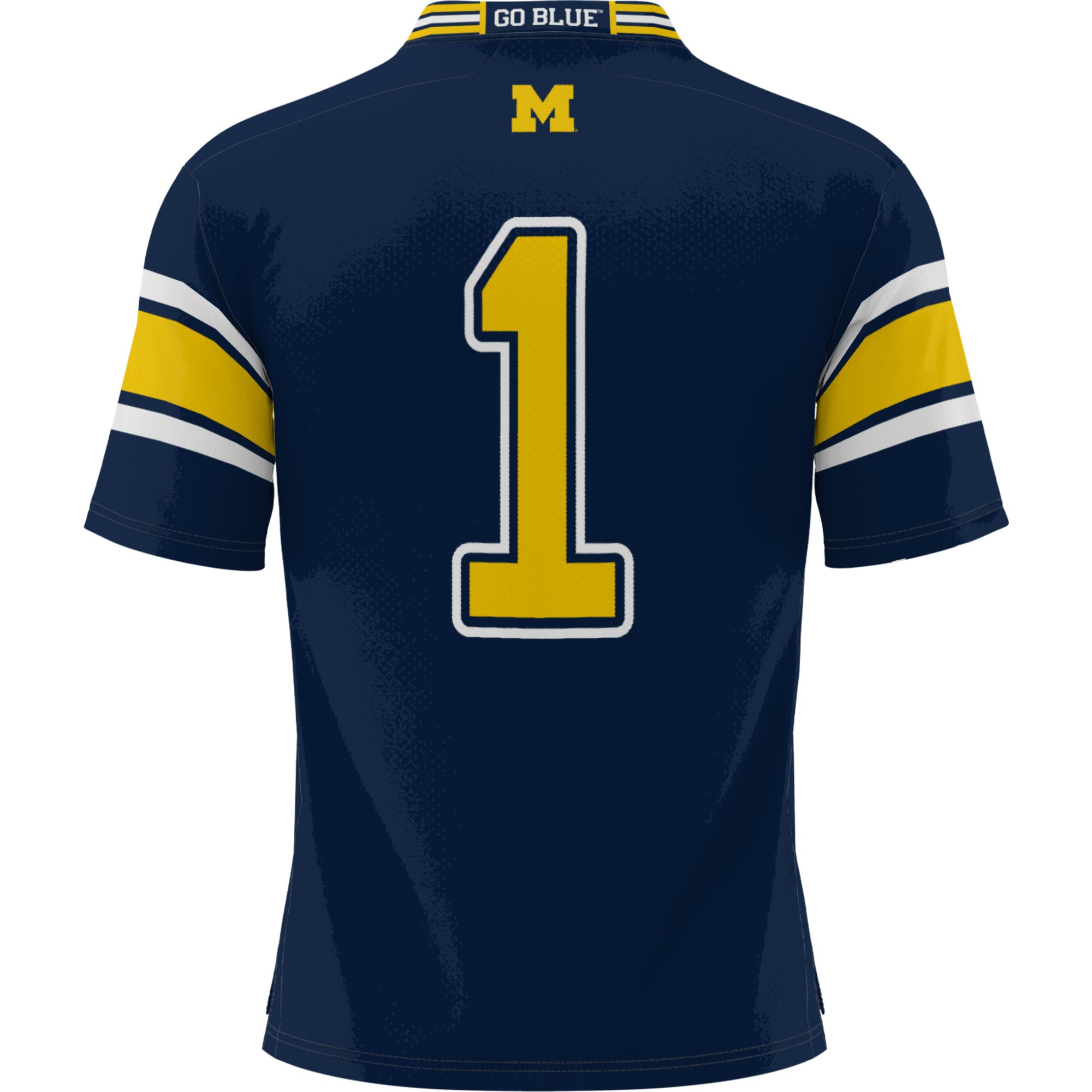 #1 Michigan Wolverines Football Jersey Navy - back view