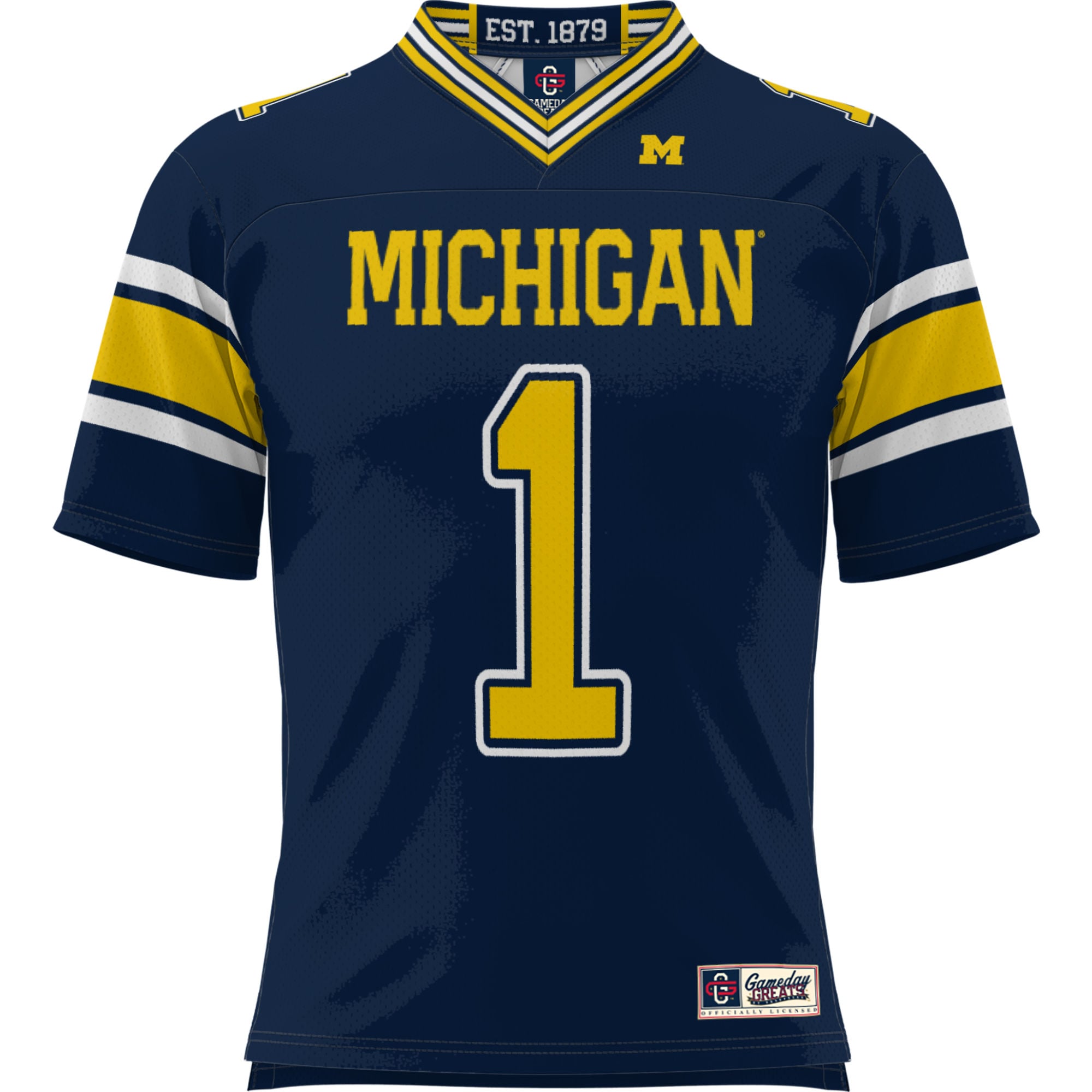 #1 Michigan Wolverines Football Jersey Navy - front view