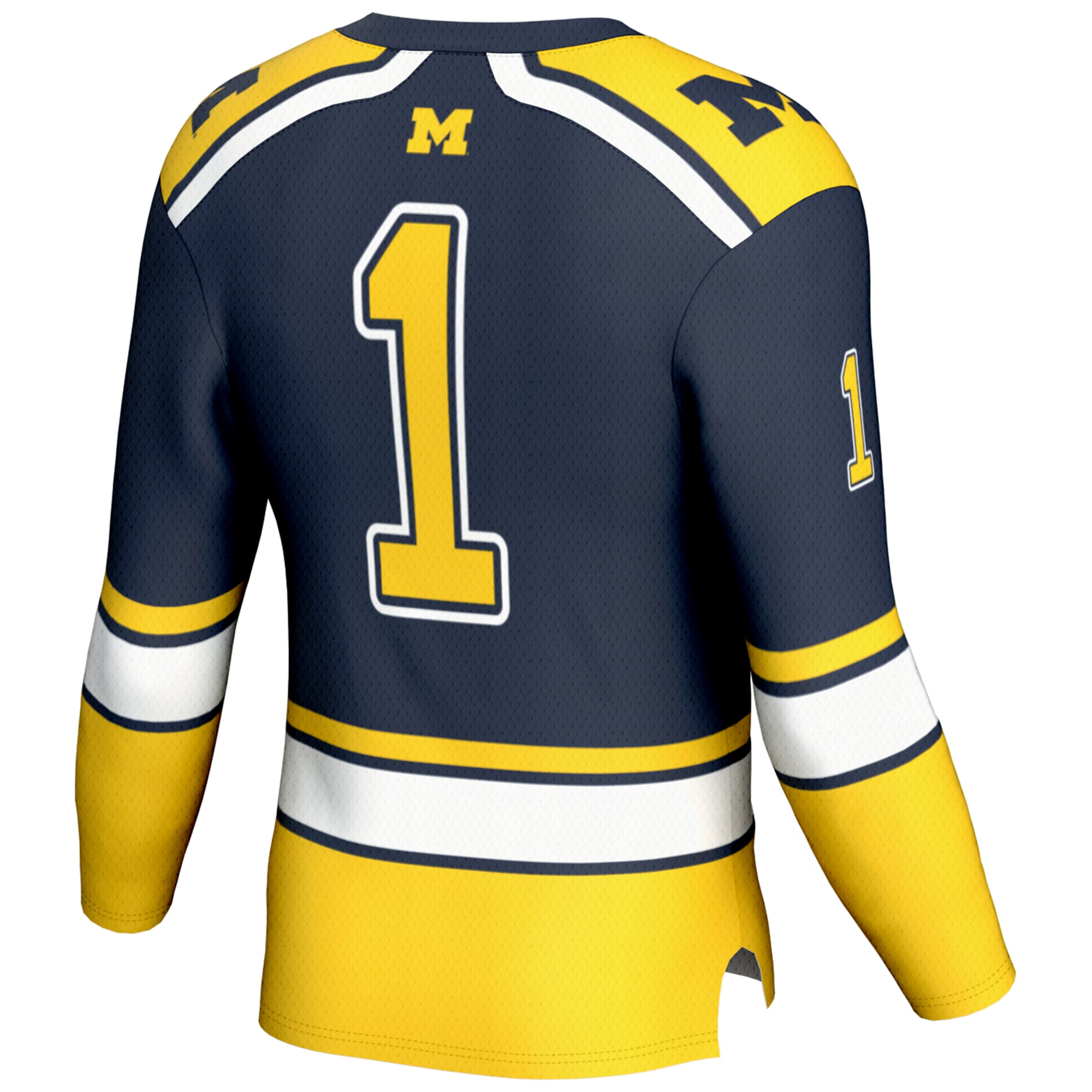 #1 Michigan Wolverines Hockey Jersey Navy - back view