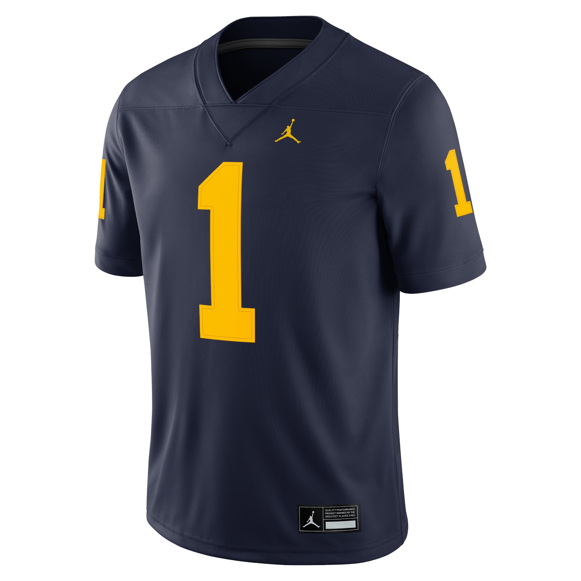 #1 Michigan Wolverines Jersey Navy - front view