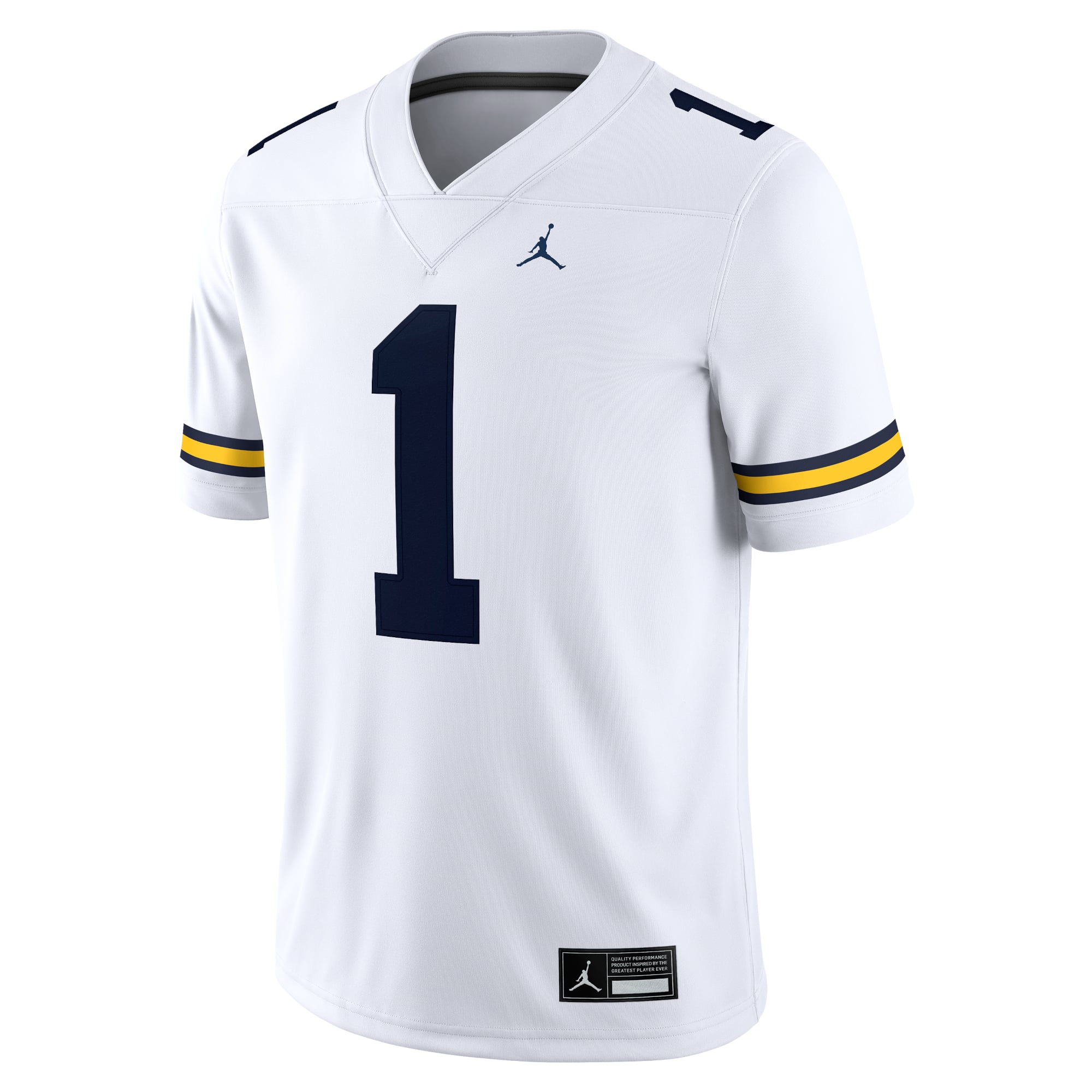 #1 Michigan Wolverines Jersey White - front view