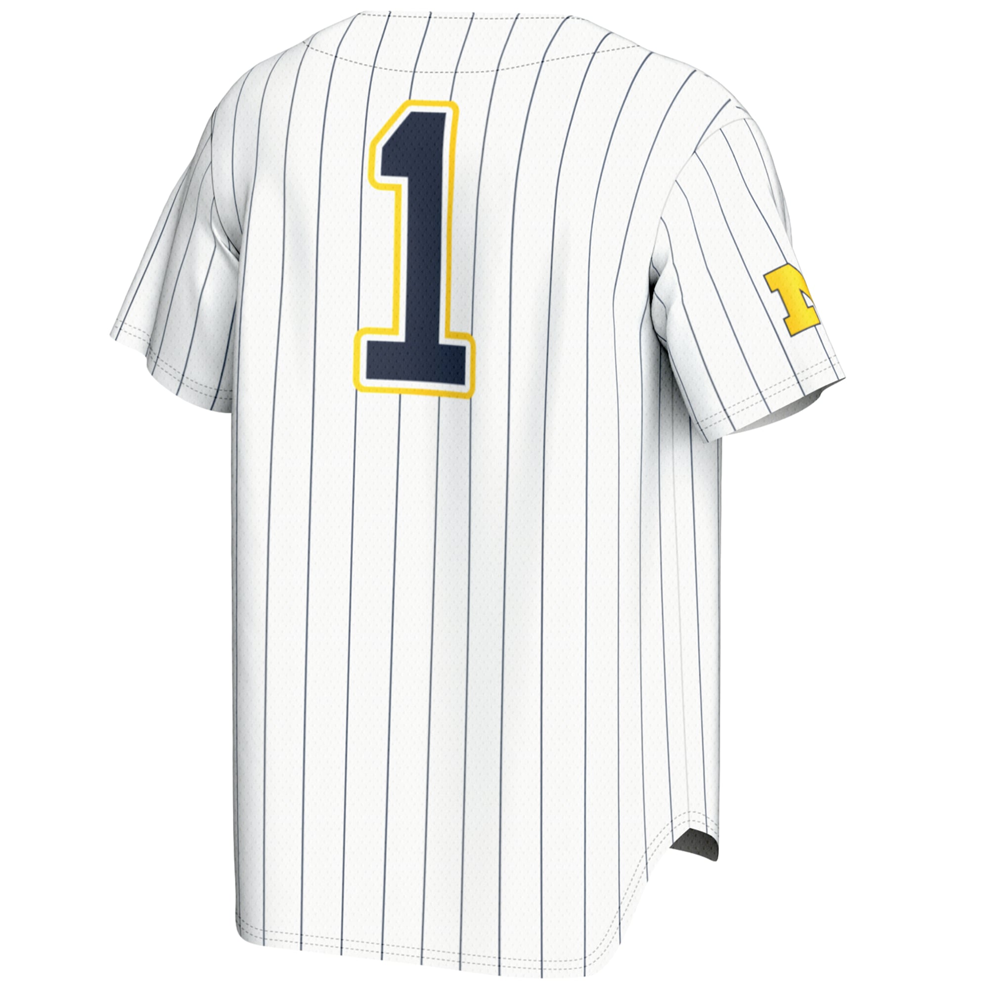 #1 Michigan Wolverines Lightweight Baseball Fashion Jersey White - back view