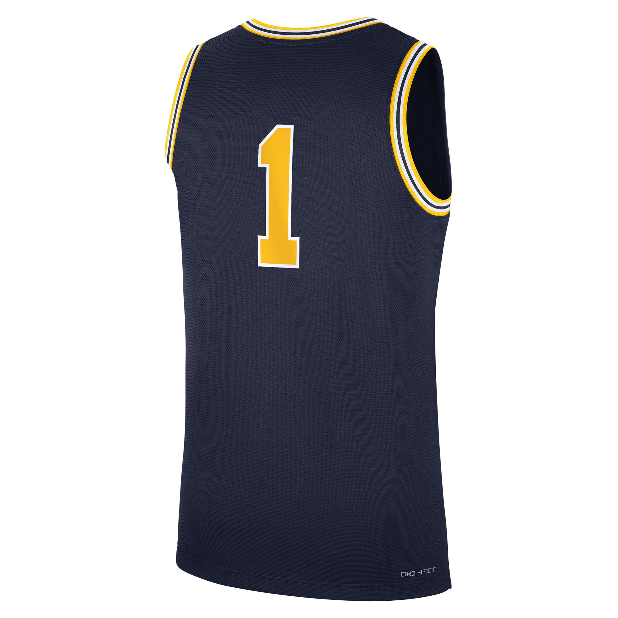 Michigan Wolverines Road Basketball Jersey Navy - back view