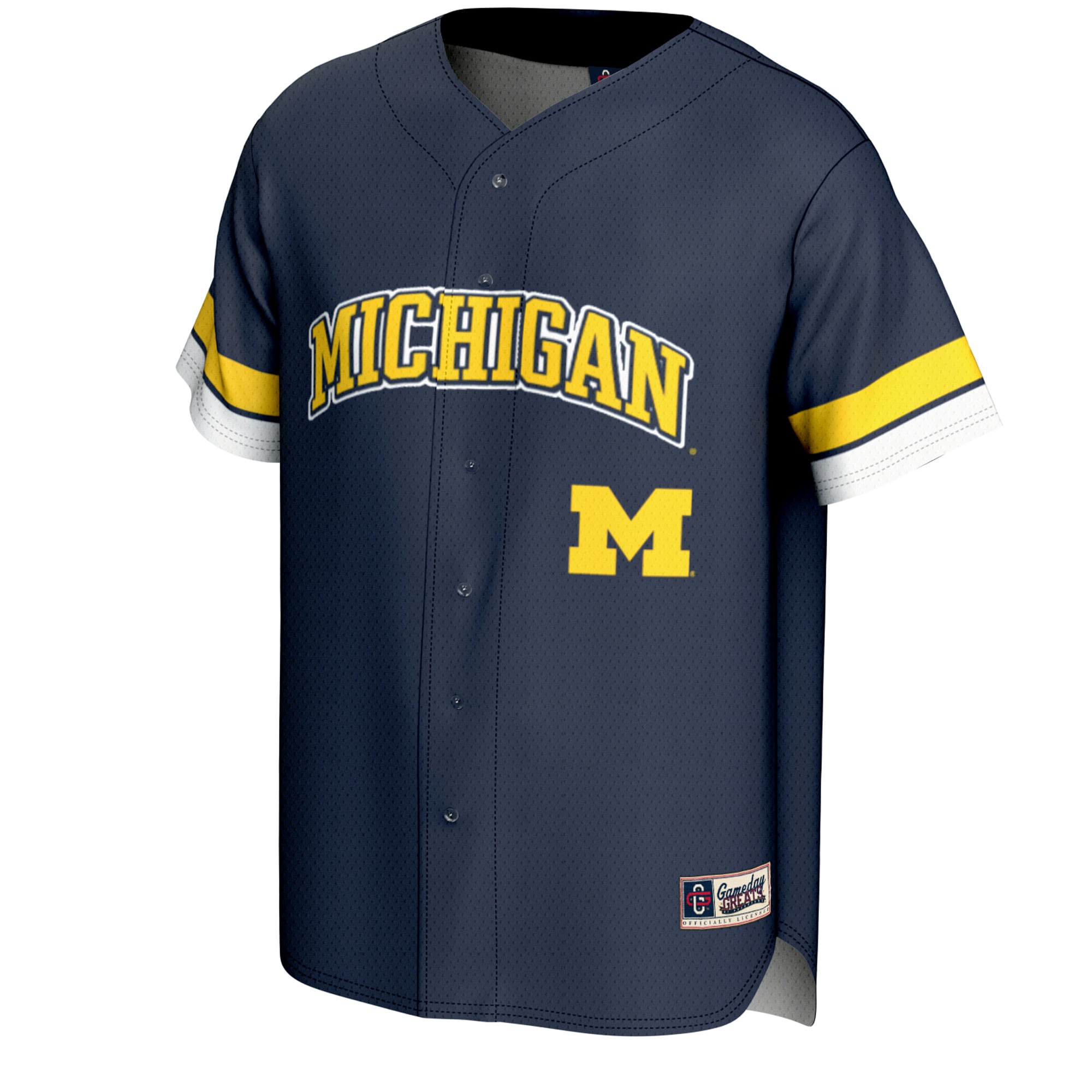 Michigan Wolverines Spirit Baseball Jersey Navy - front view