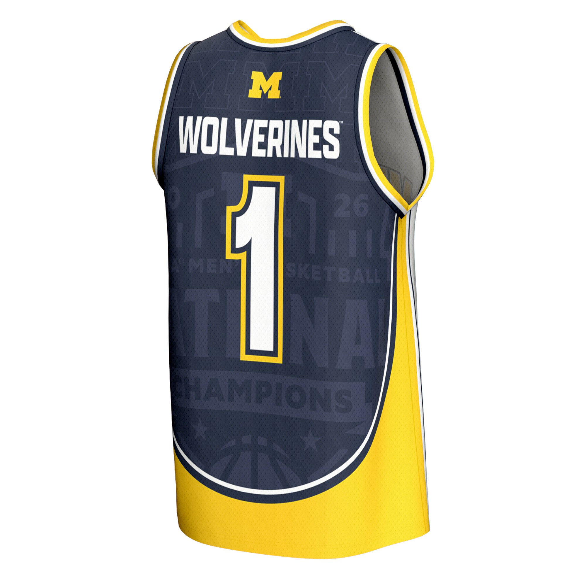 Michigan Wolverines Unisex 2026 NCAA Men's Basketball National Champions #1 - back view