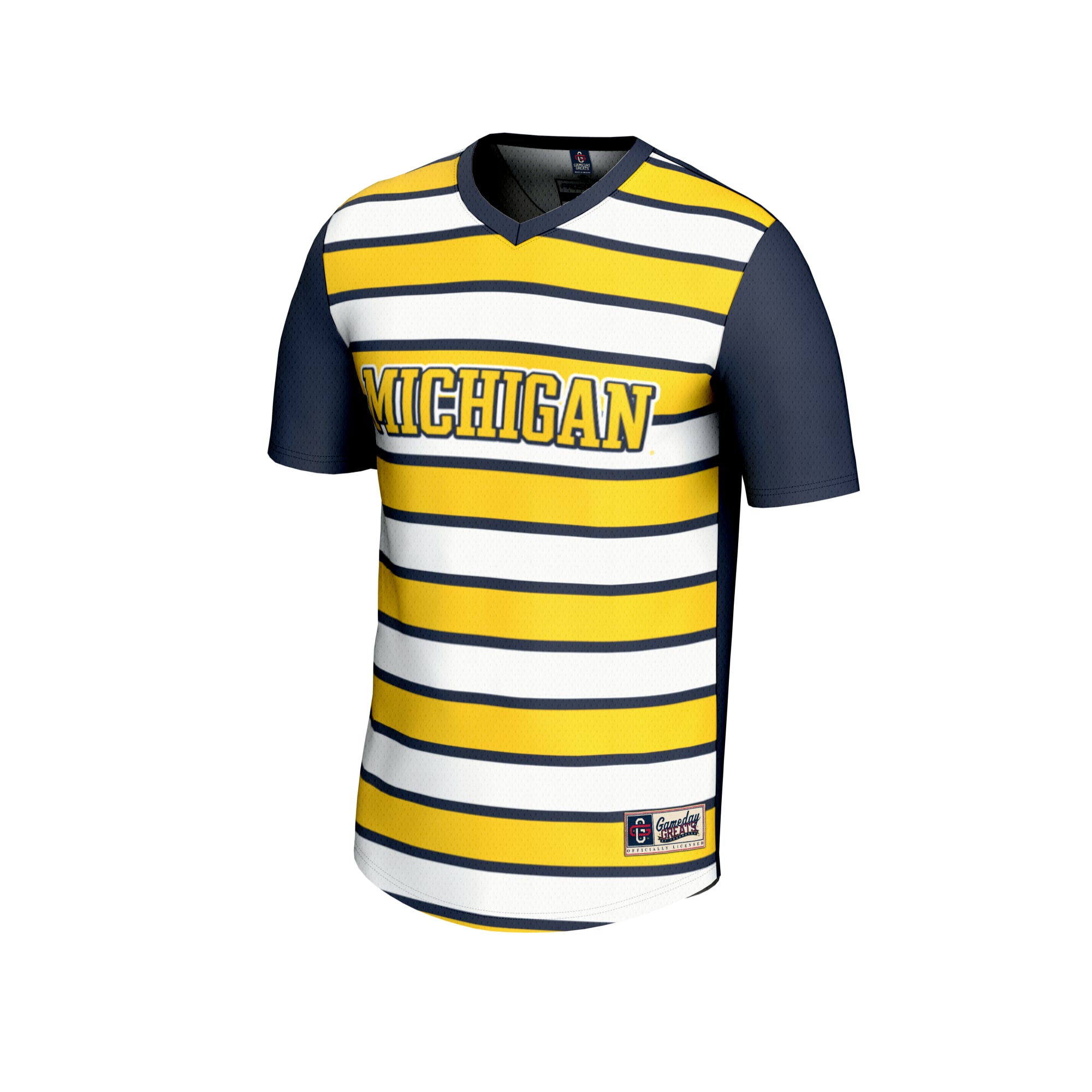 #1 Michigan Wolverines Unisex Lightweight Soccer Fashion Jersey Navy - front view