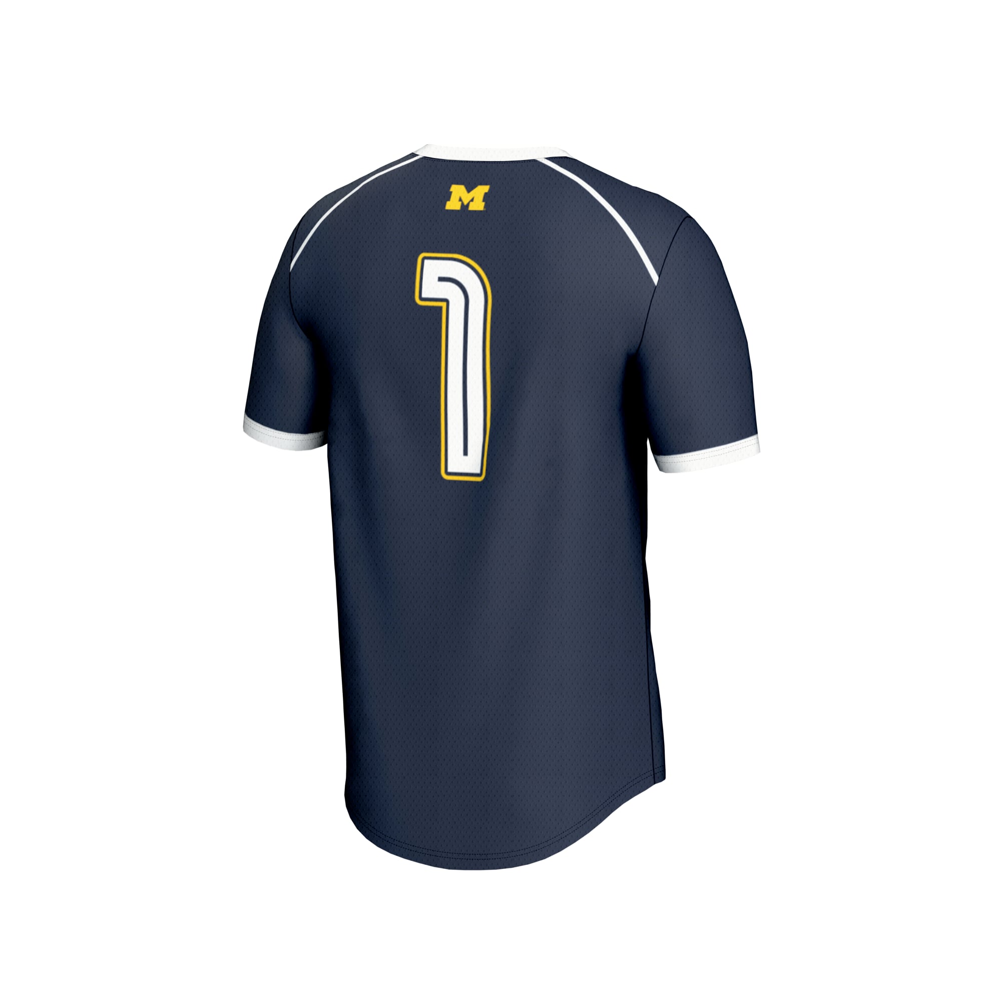 #1 Michigan Wolverines Unisex Lightweight Women's Lacrosse Fashion Jersey Navy - back view