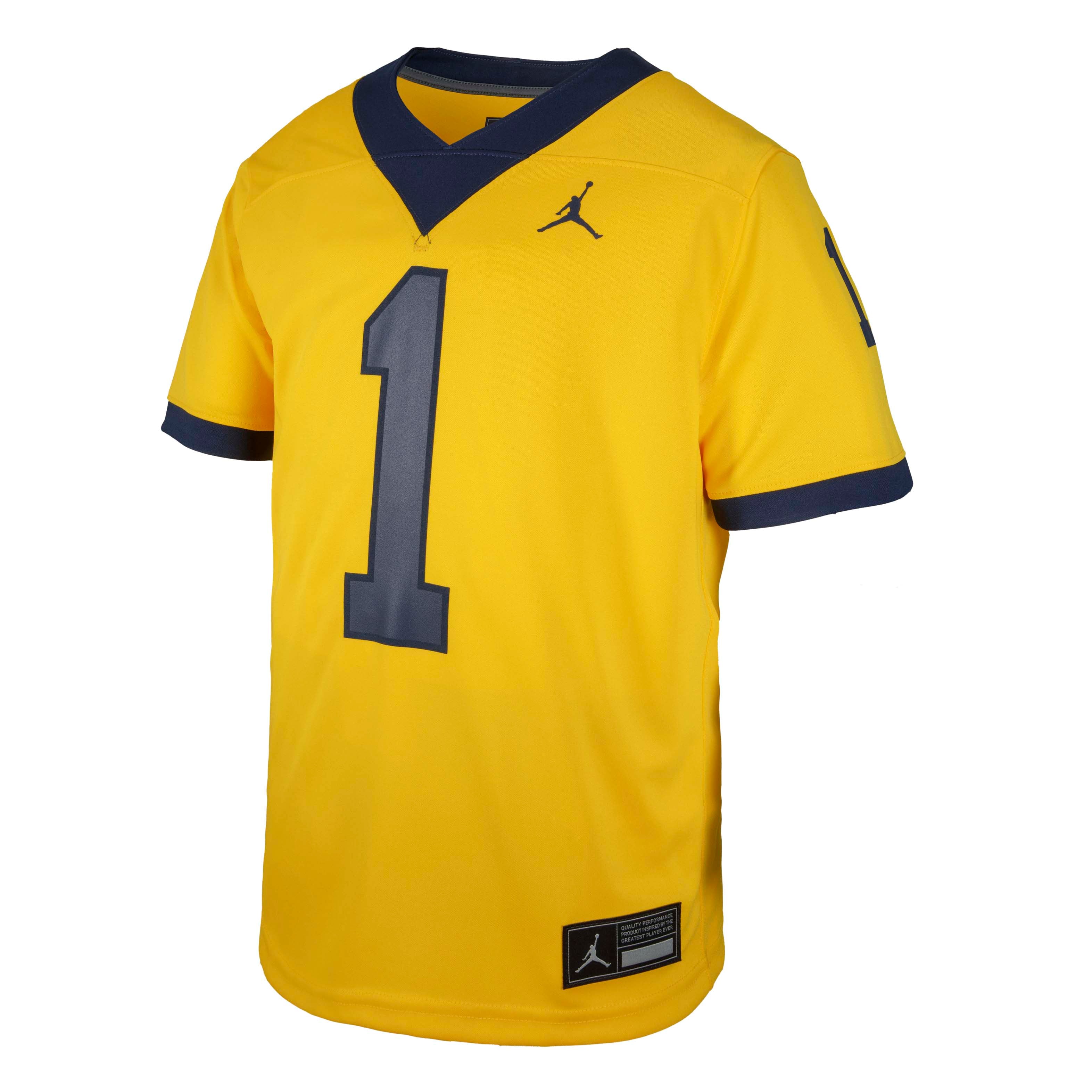 #1 Michigan Wolverines Youth Jersey Maize - front view