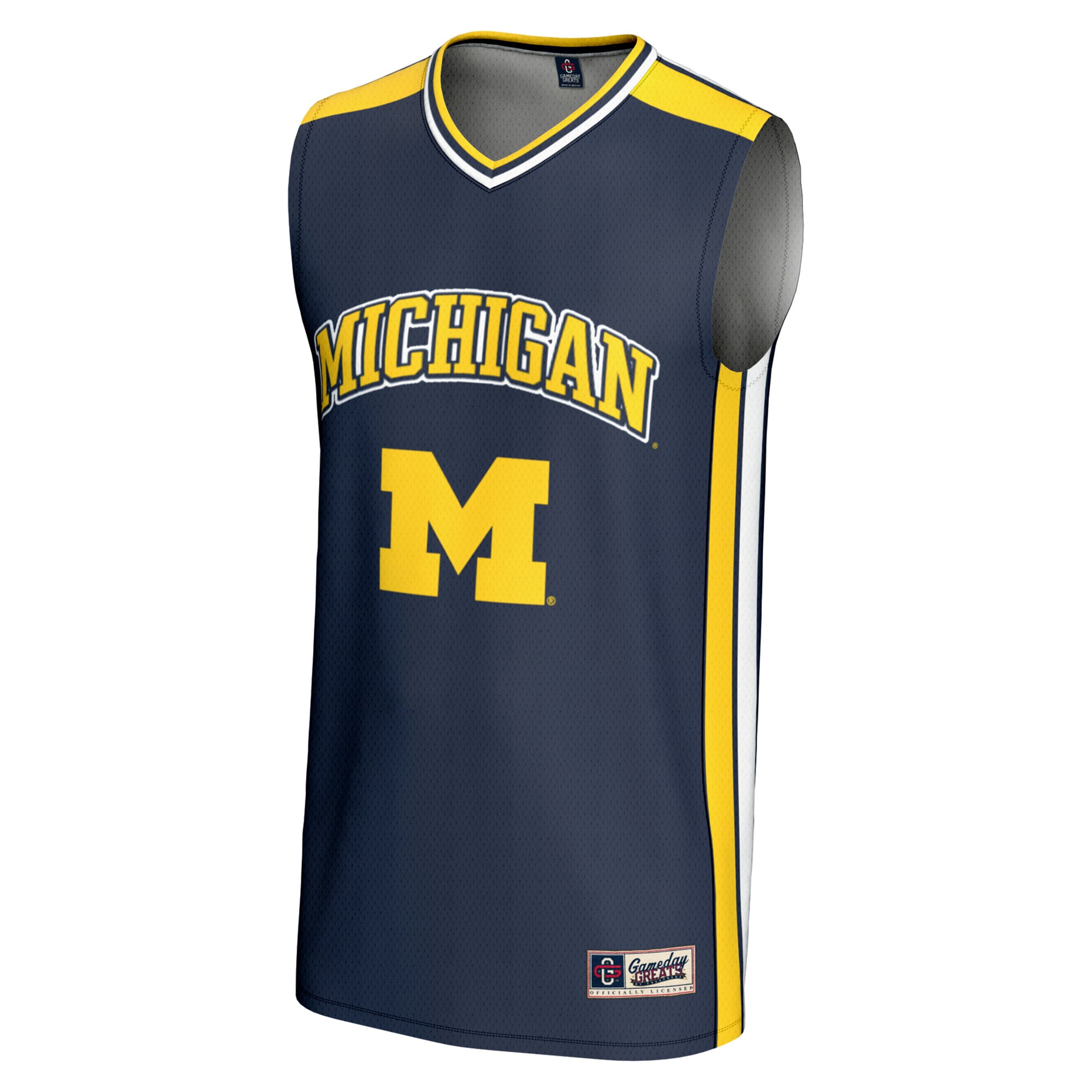 Michigan Wolverines Youth Spirit Basketball Jersey Navy - front view