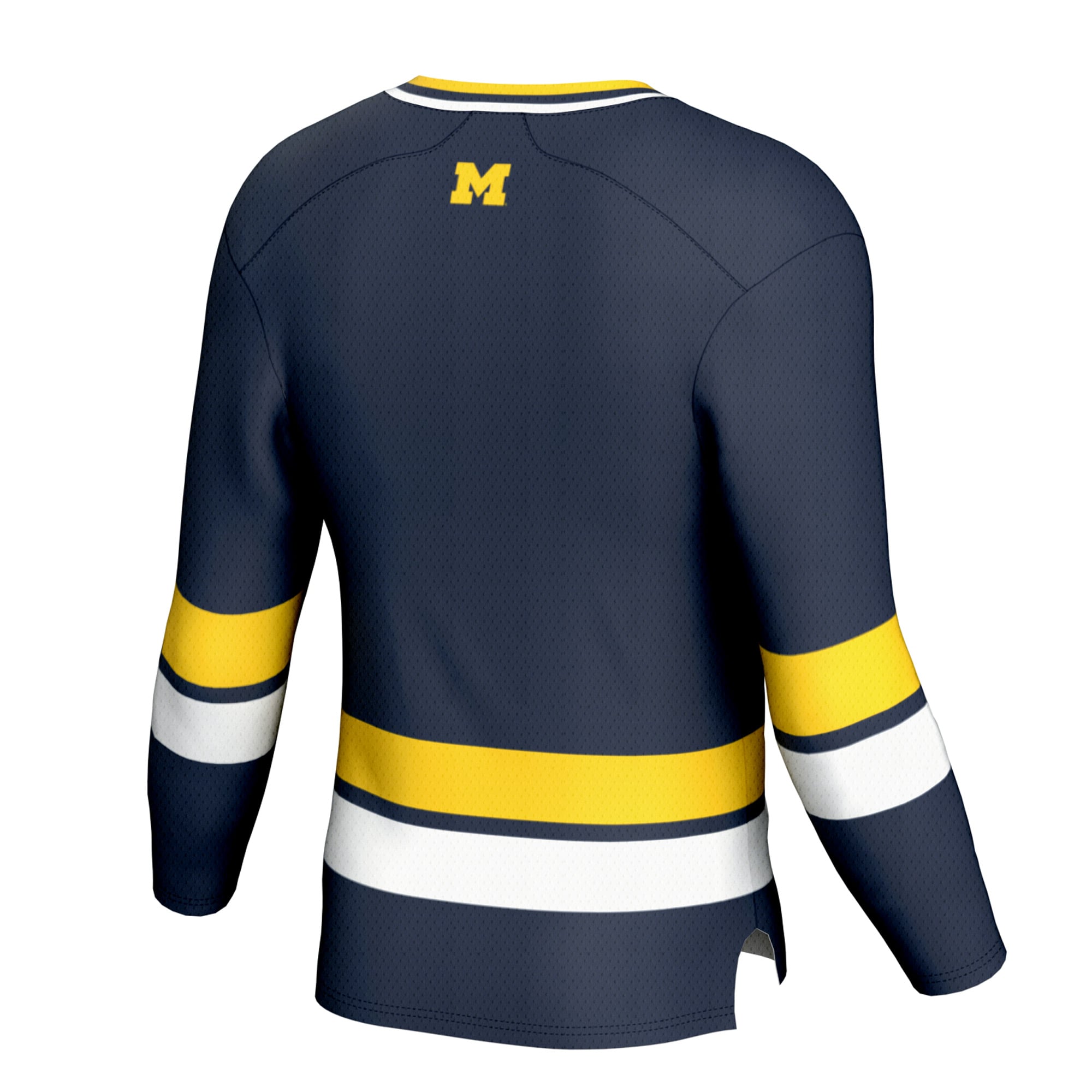Michigan Wolverines Youth Spirit Hockey Jersey Navy - back view