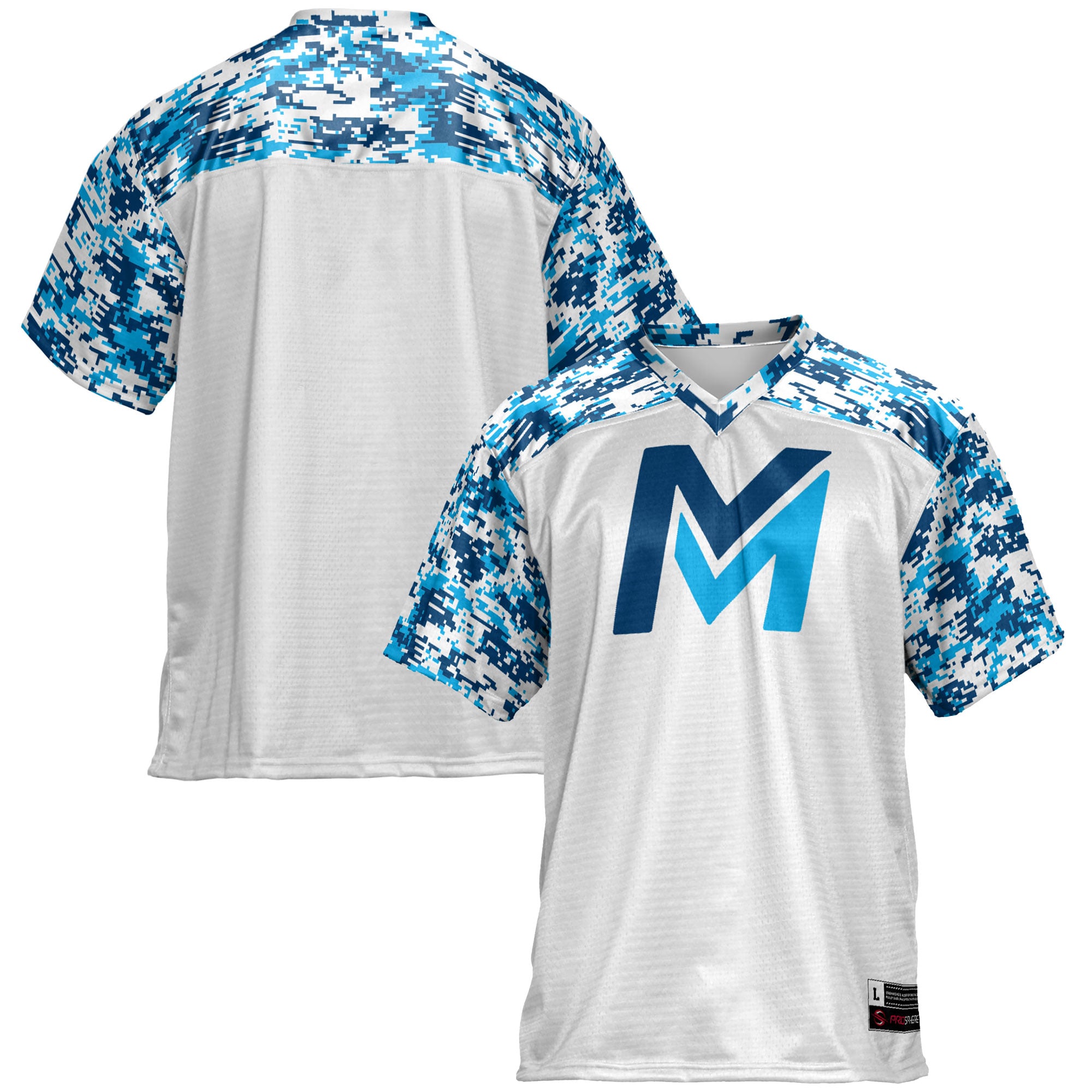 Mid Michigan College Football Jersey White - front and back view