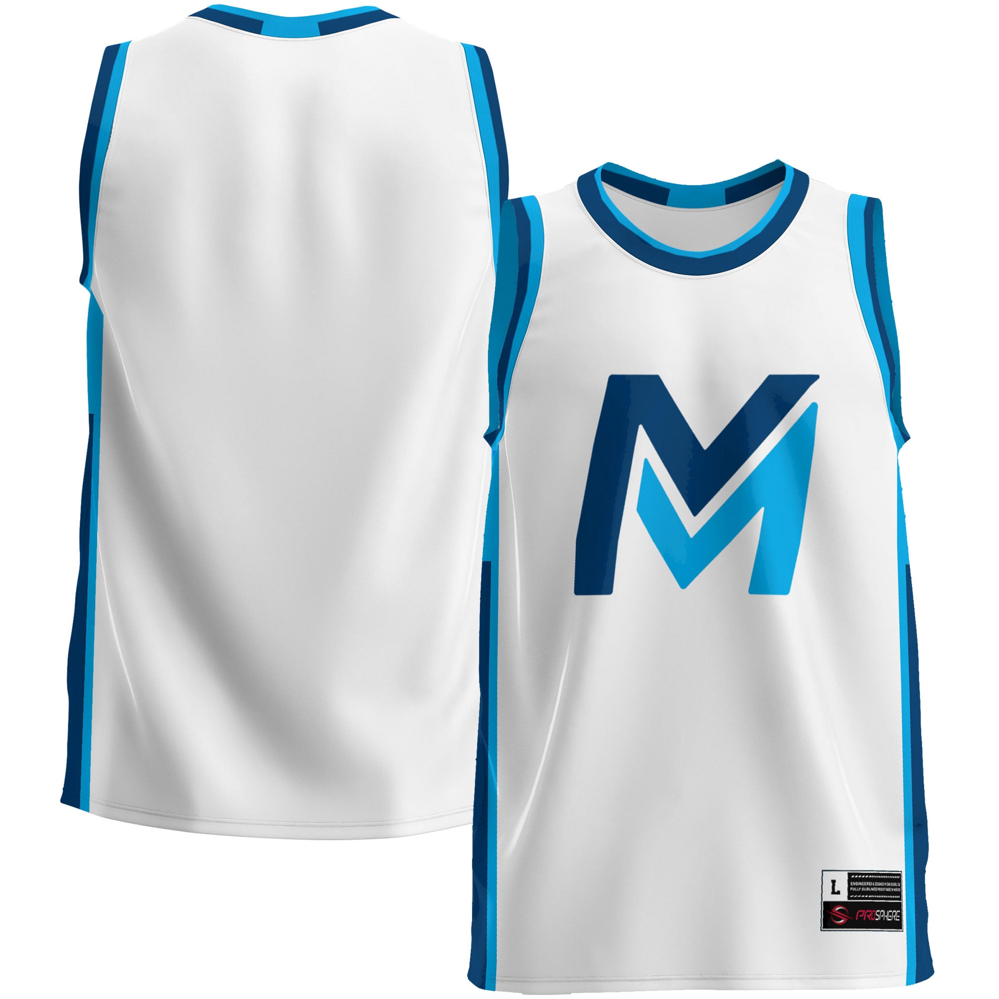 Mid Michigan College Lightweight Basketball Jersey White - front and back view