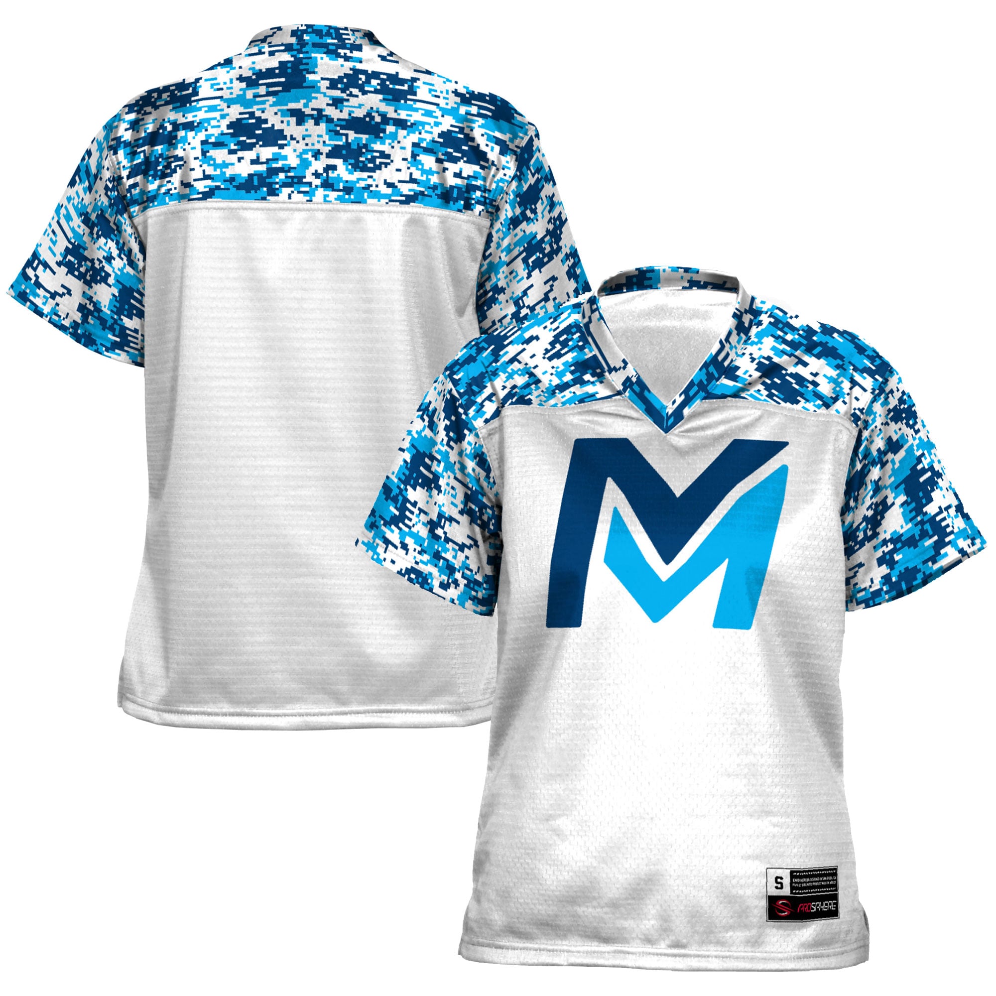 Mid Michigan College Women's Football Jersey White - front and back view