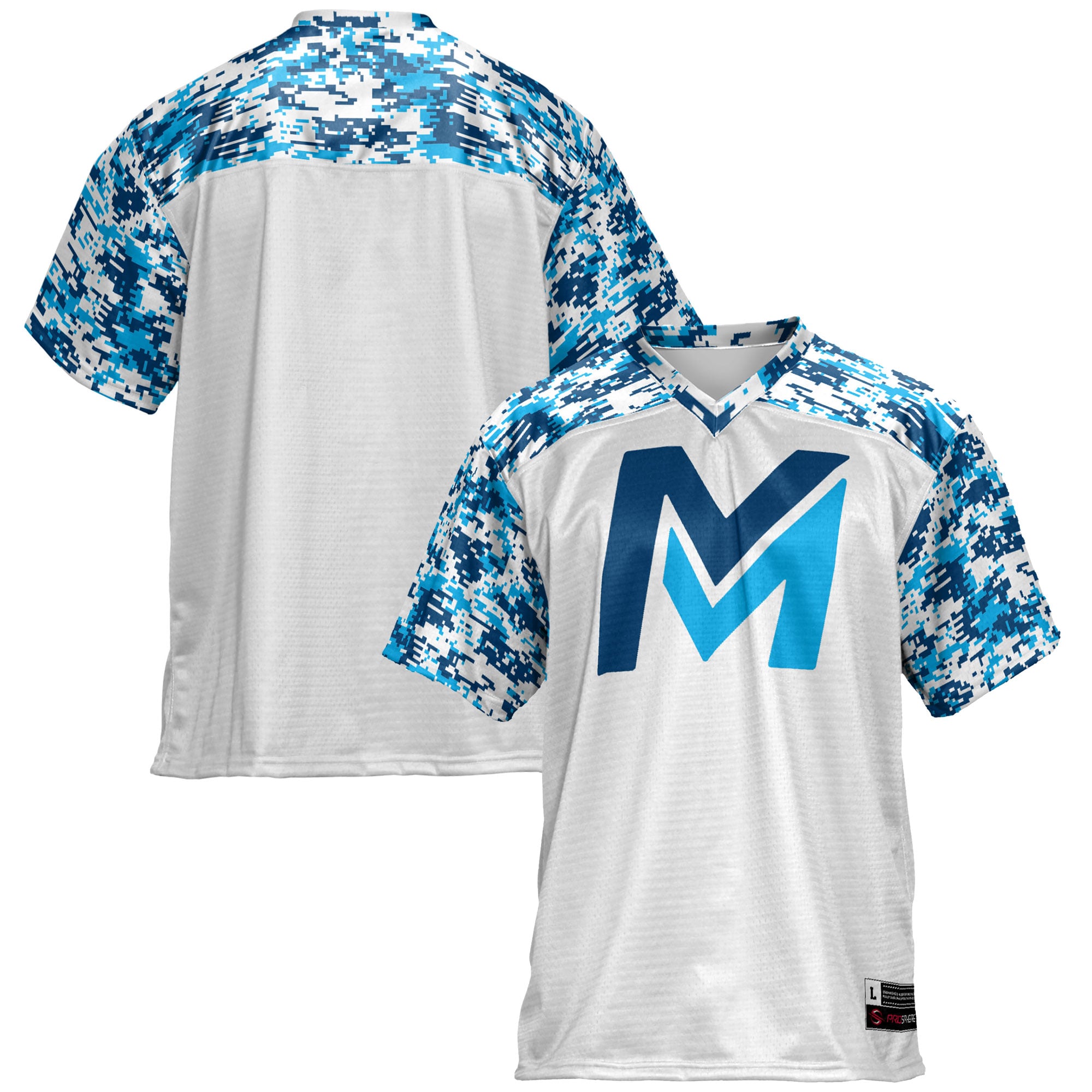 Mid Michigan College Youth Football Jersey White - front and back view