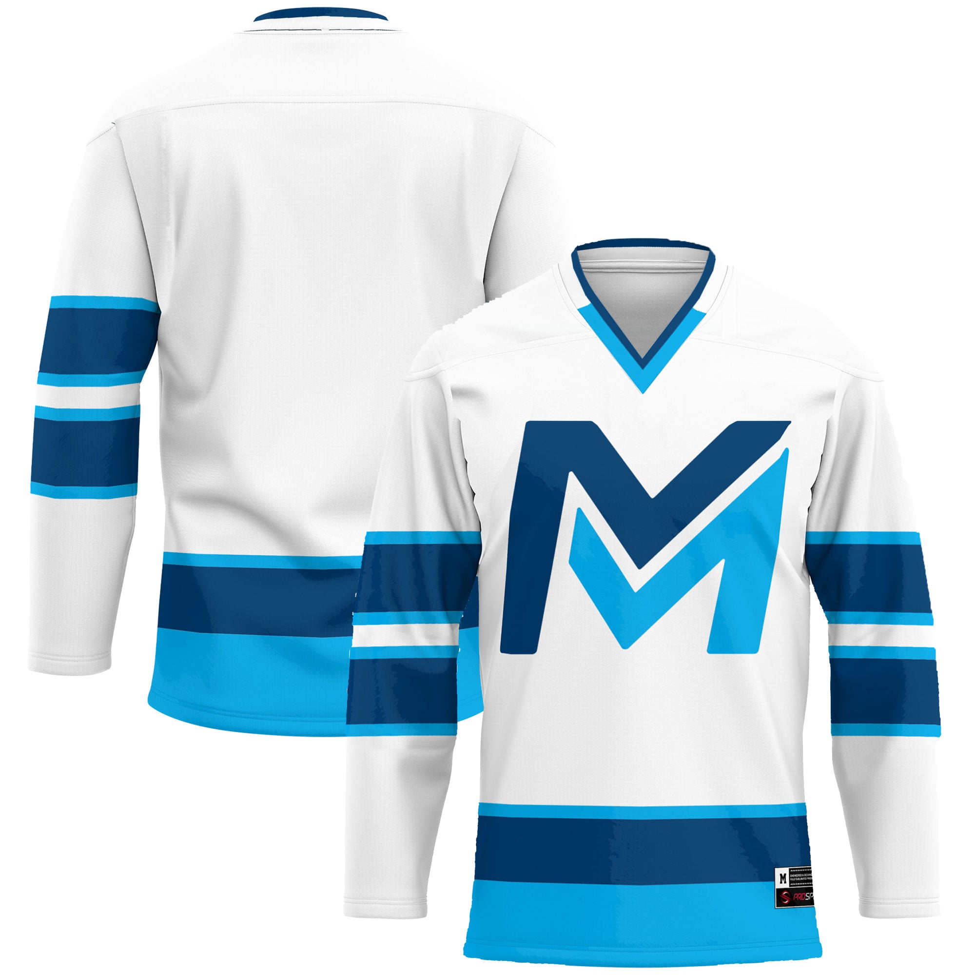 Mid Michigan College Youth Hockey Jersey White - front and back view