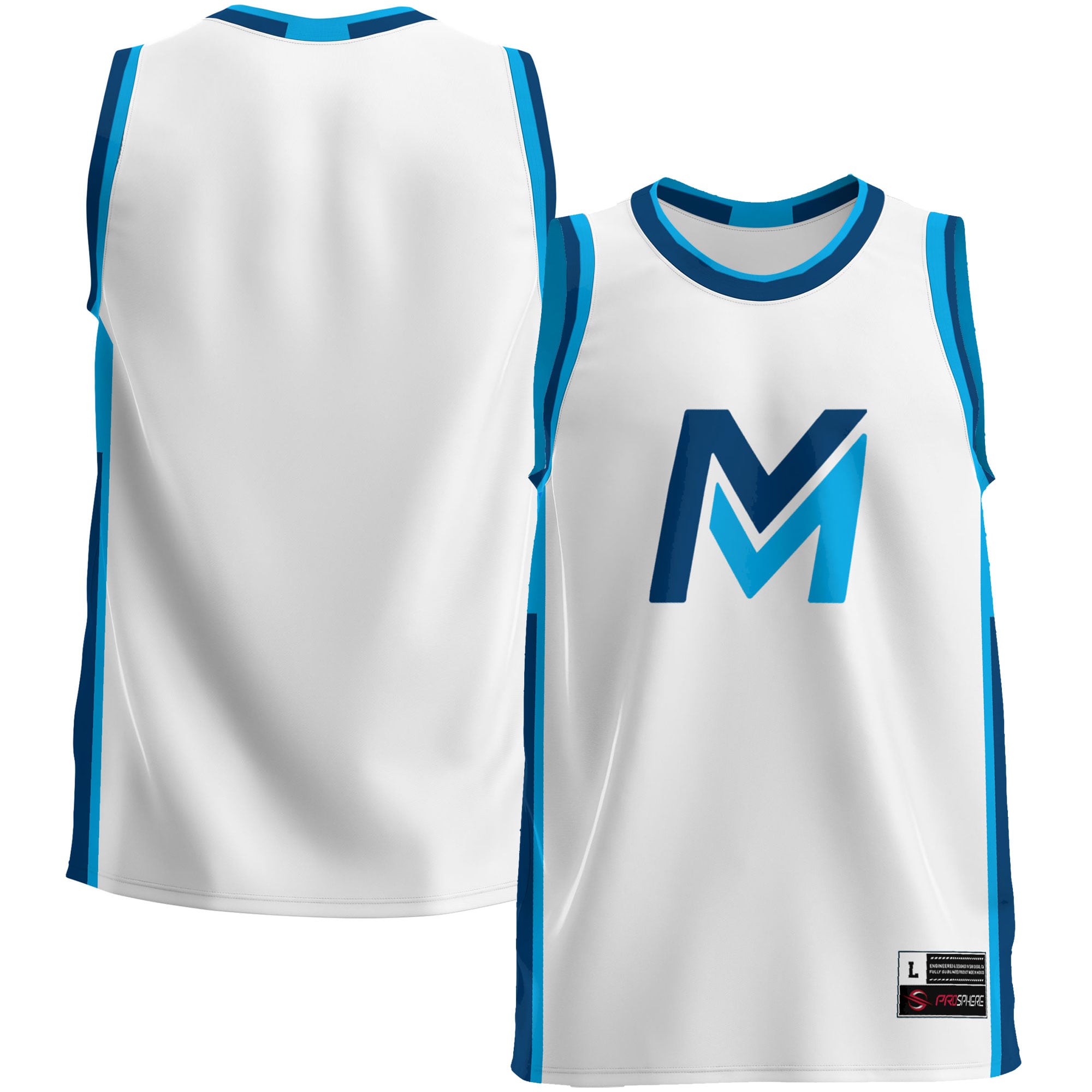 Mid Michigan College Youth Lightweight Basketball Jersey White - front and back view