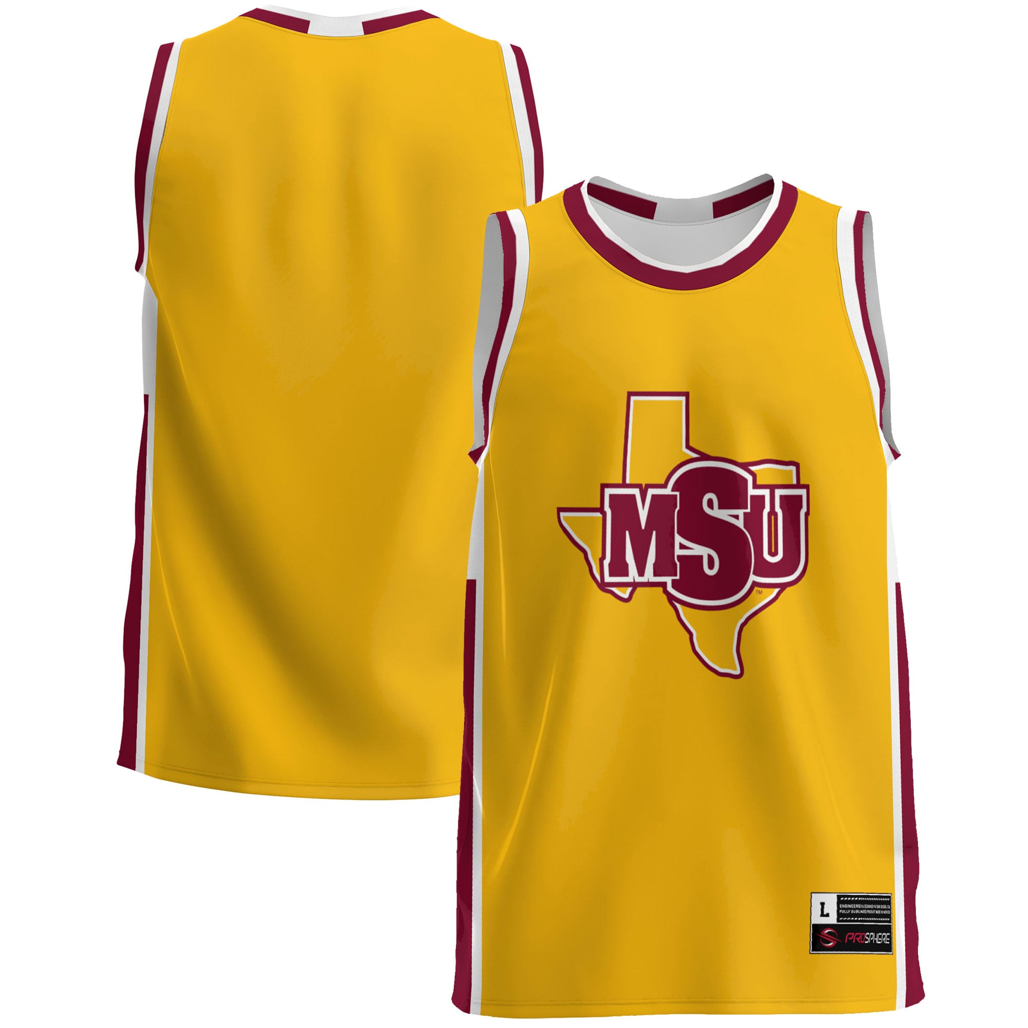 Midwestern State Mustangs Lightweight Basketball Jersey Maroon - front and back view
